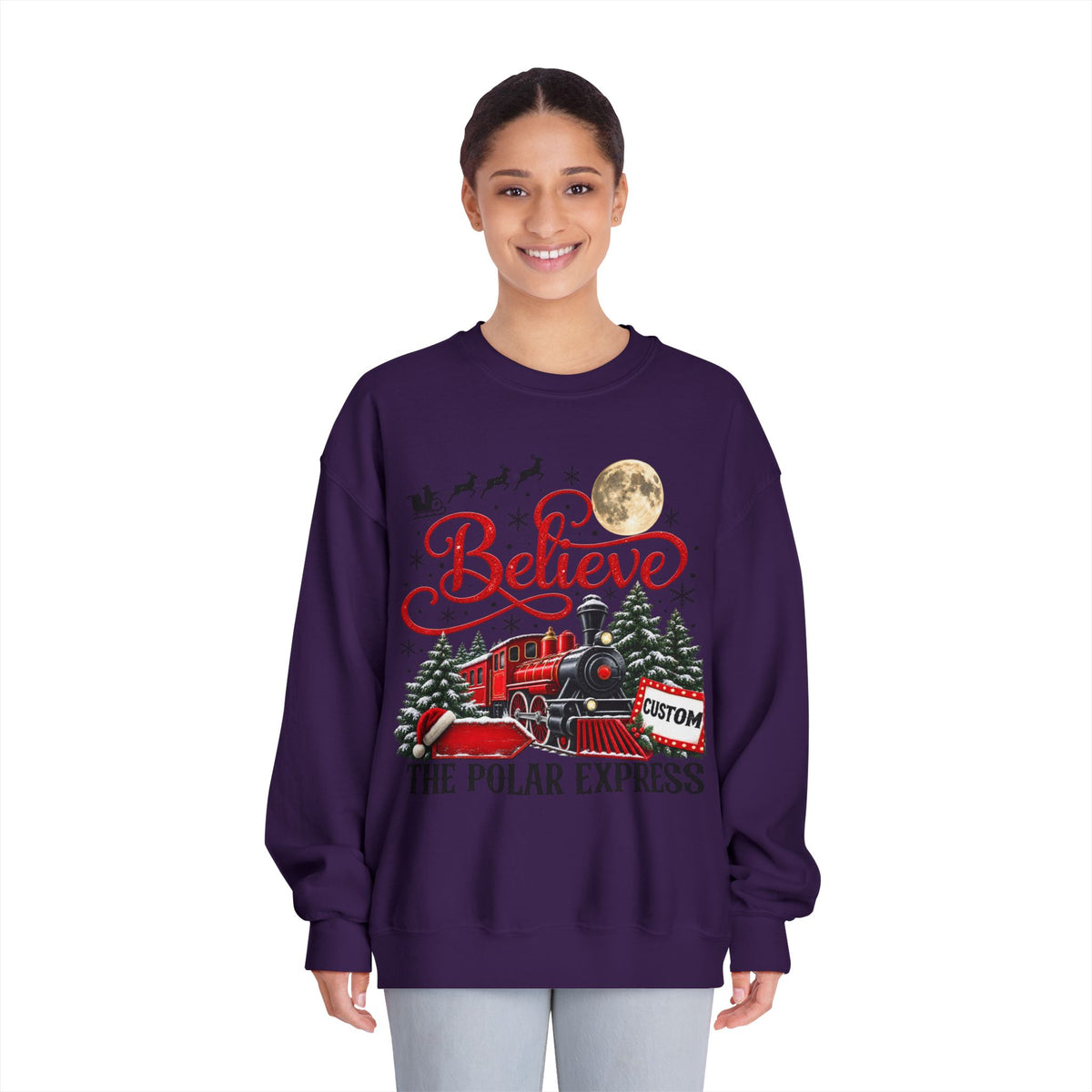Personalized Polar Express Crewneck Sweatshirt - product mockup view 12
