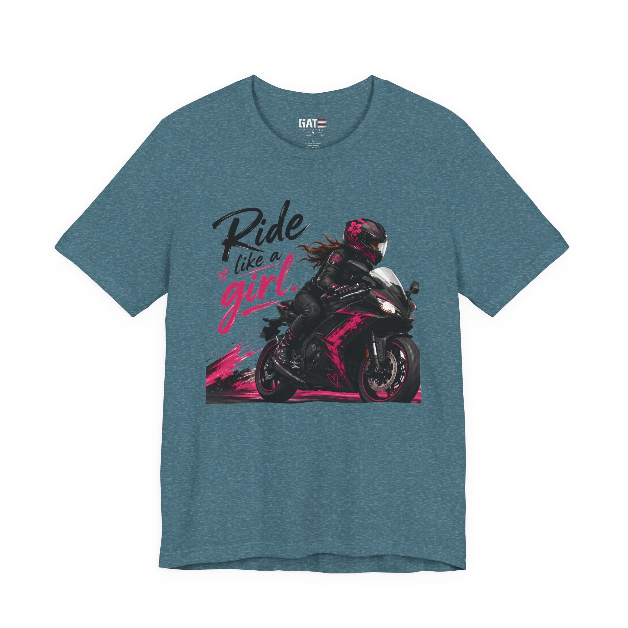 Ride Like A Girl Shirt, Women Motorcycle Rider Tee, Pink Biker Shirt, Moto Girl Gift, Sport Bike Shirt, Female Rider Tee