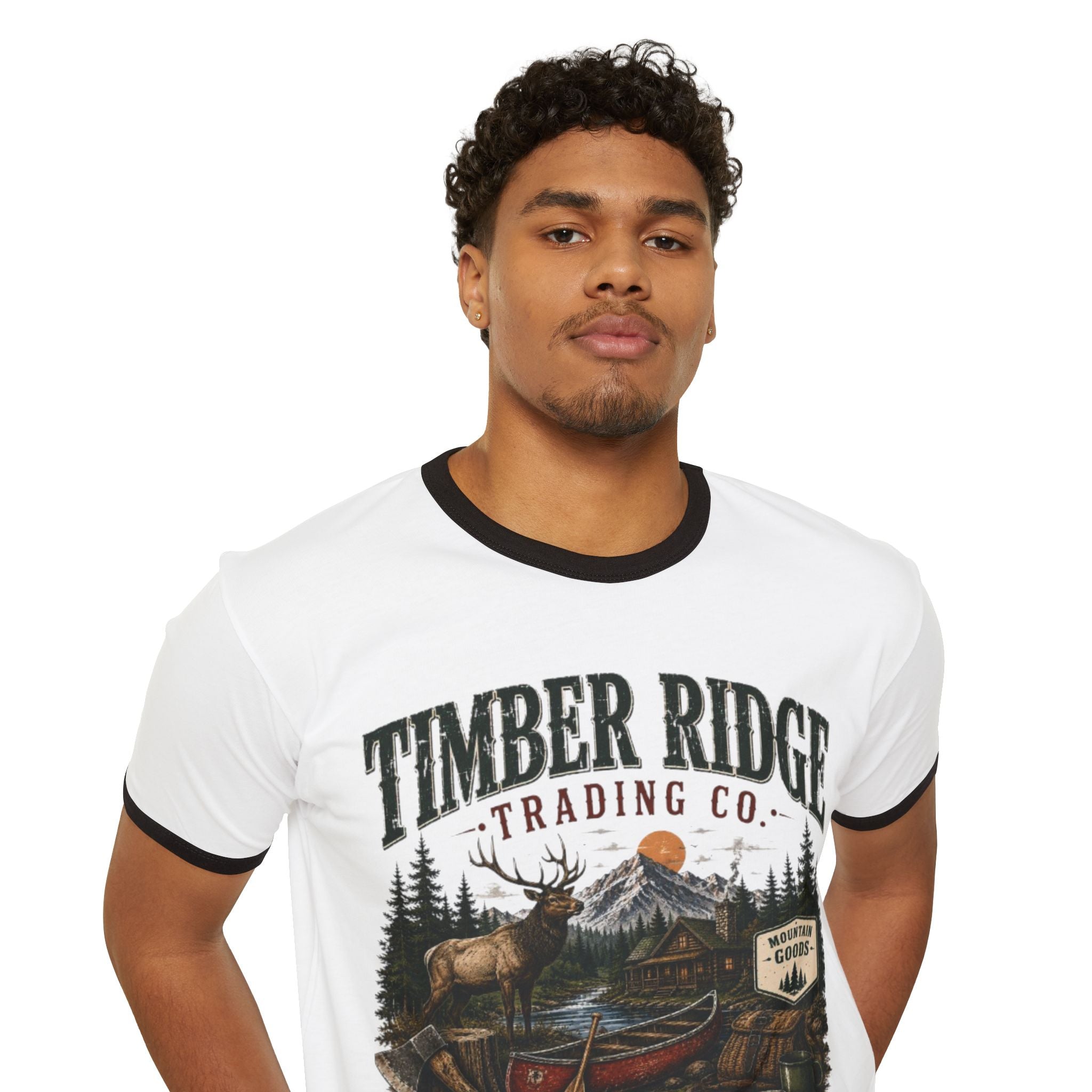 Timber Ridge Trading Co. Ringer T-Shirt – Camping, Fishing & Outdoors Graphic Tee