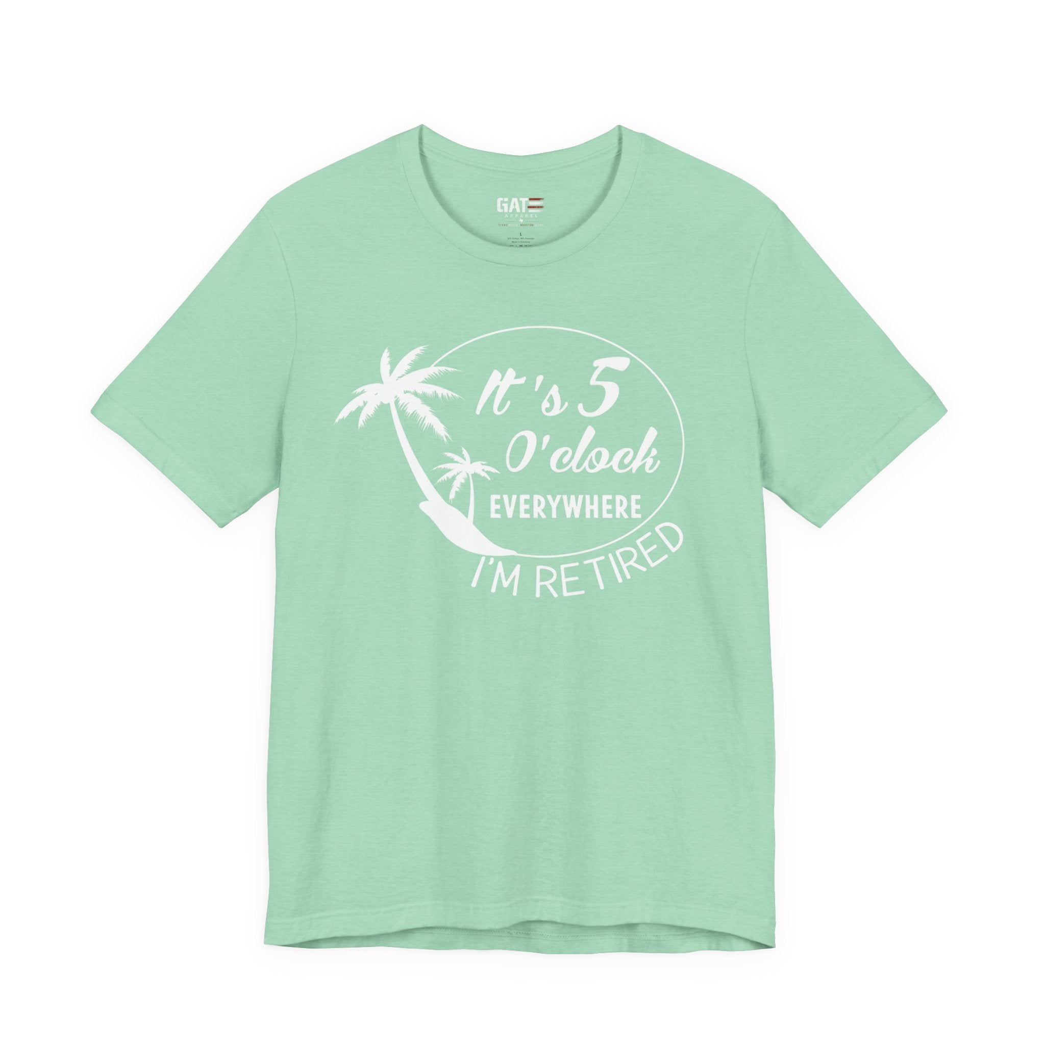 Retired Vibes Tee – "It's 5 O'Clock Everywhere I'm Retired" Palm Tree T-Shirt