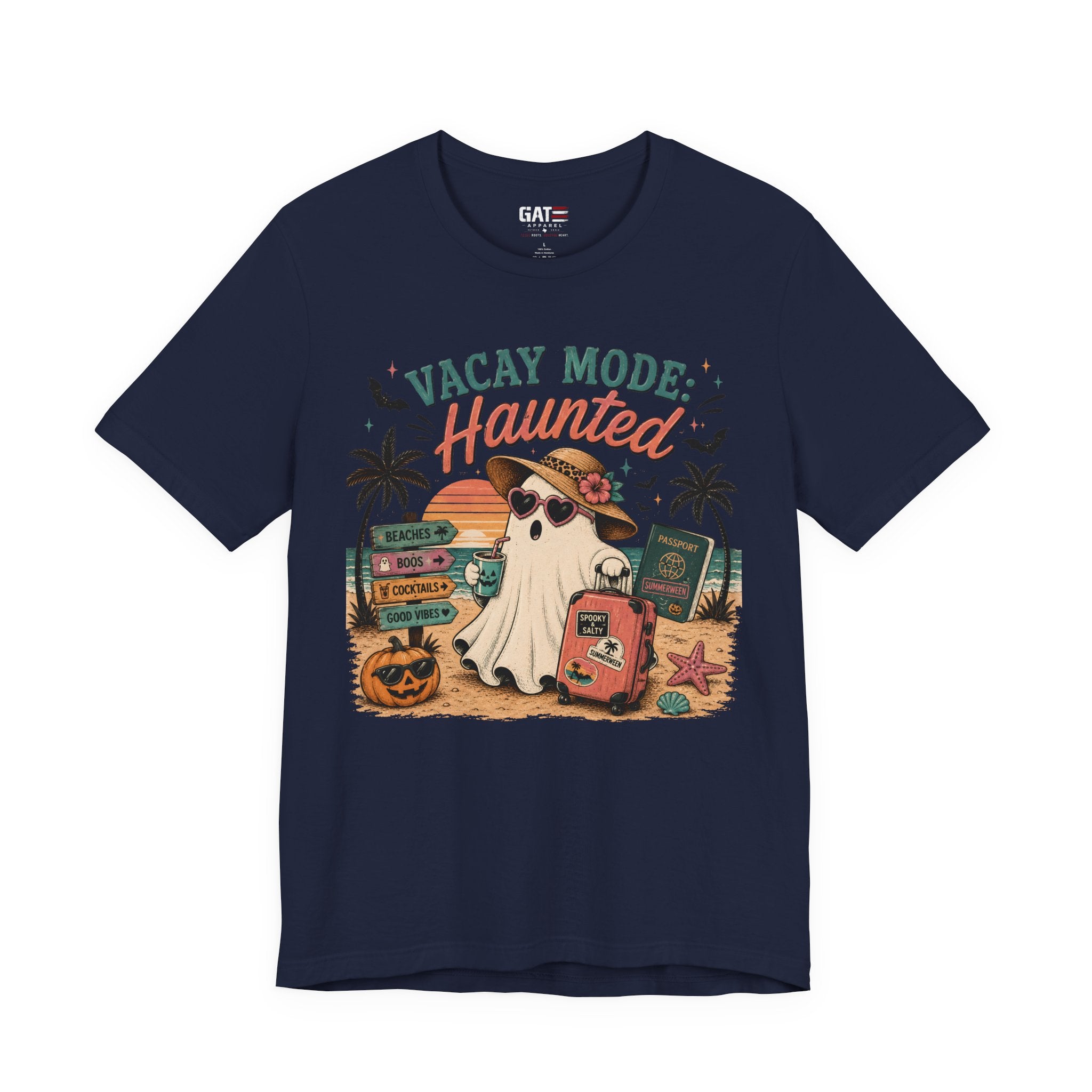 Summerween Shirt, Spooky Beach Shirt, Ghost Beach Tee, Halloween Beach Shirt, Coastal Halloween Tee, Tropical Ghost Shirt
