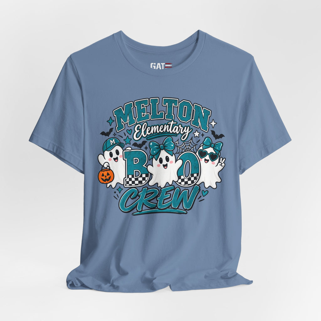 Melton Elementary Boo Crew T-Shirt — Cute Halloween Ghost School Tee