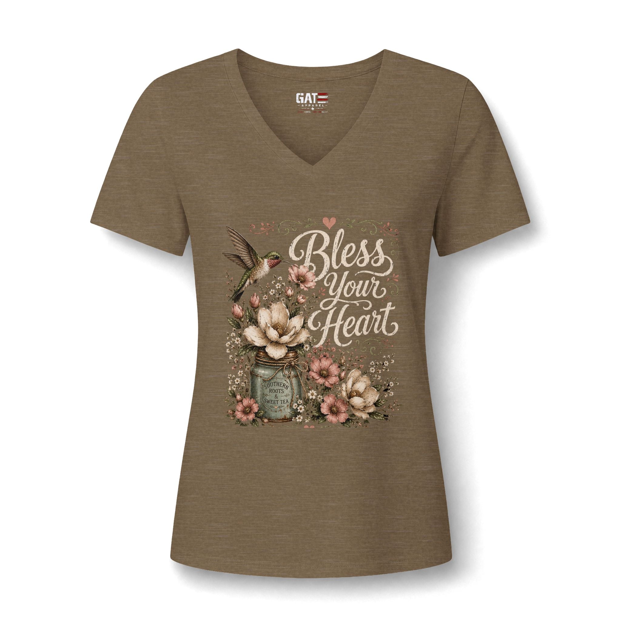 Bless Your Heart Floral V-Neck Tee