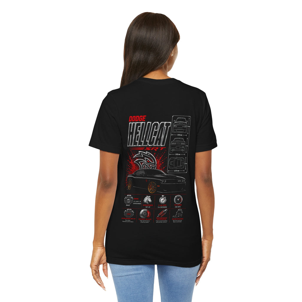 Dodge Hellcat SRT Graphic Tee — Muscle Car Illustration & Specs T-Shirt