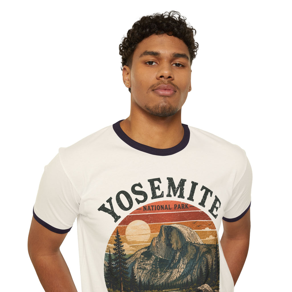 Yosemite National Park Ringer T-Shirt — Vintage California Hiking Tee