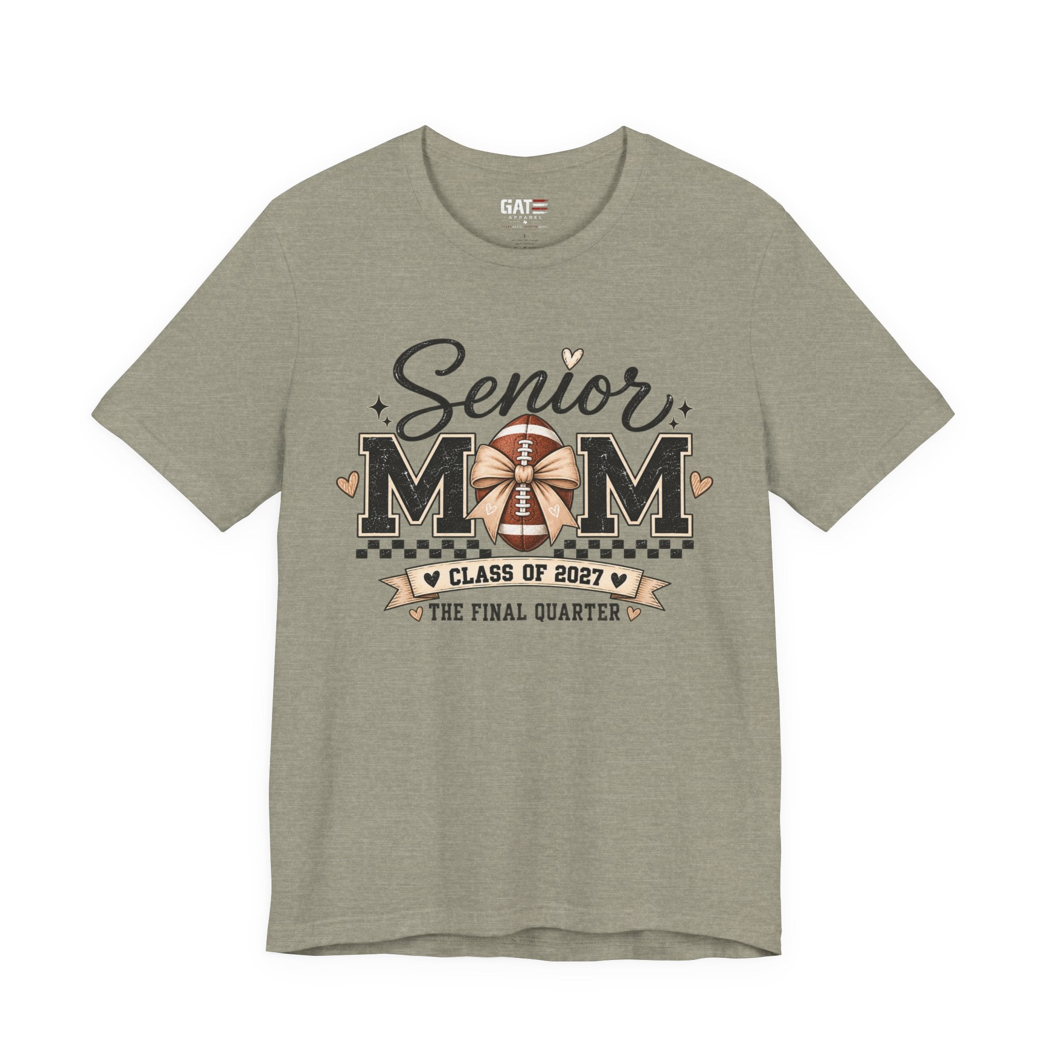 Senior Football Mom Shirt Class of 2027 Final Quarter Game Day T-Shirt