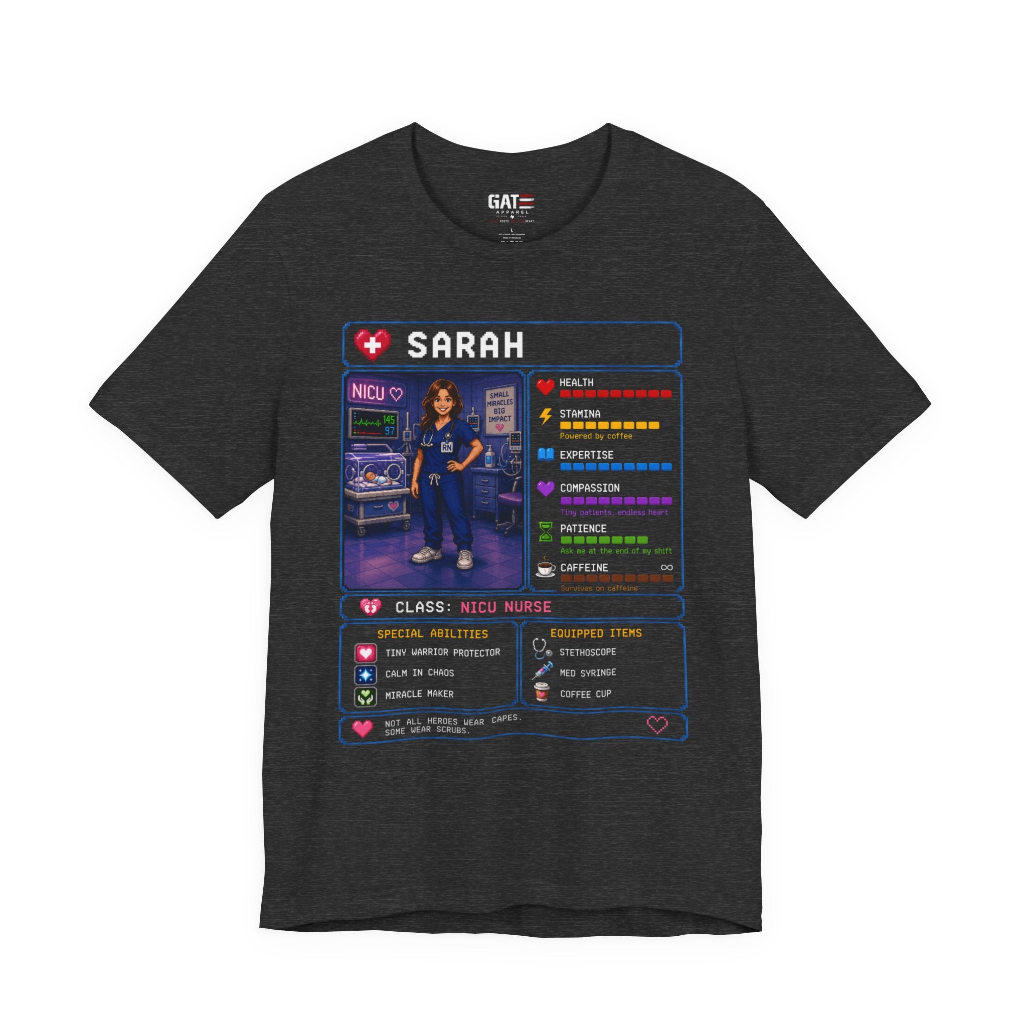 Custom NICU Nurse RPG Character Shirt | Personalized Nurse Gift
