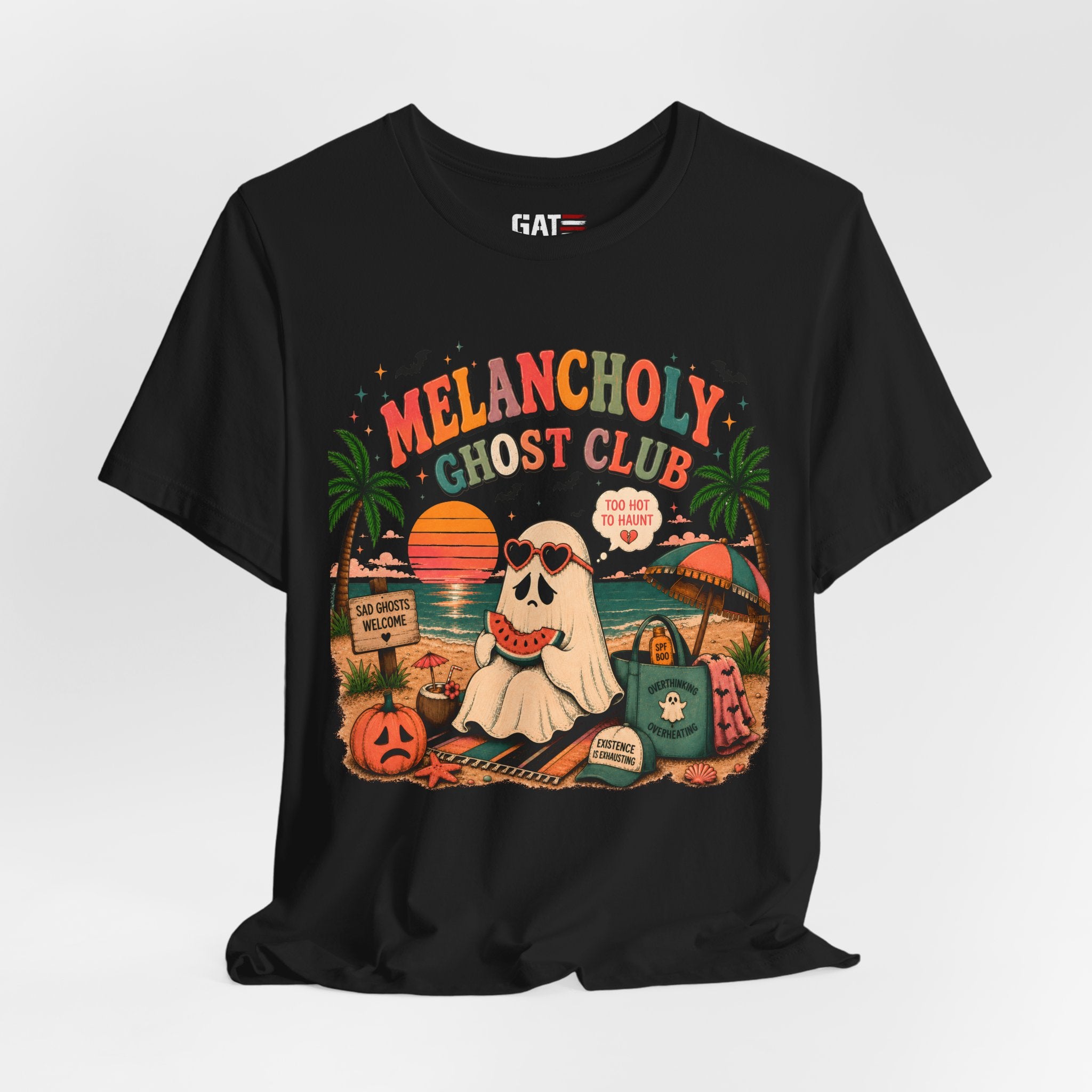 Summerween Shirt, Spooky Beach Shirt, Ghost Beach Tee, Halloween Beach Shirt, Coastal Halloween Tee, Tropical Ghost Shirt