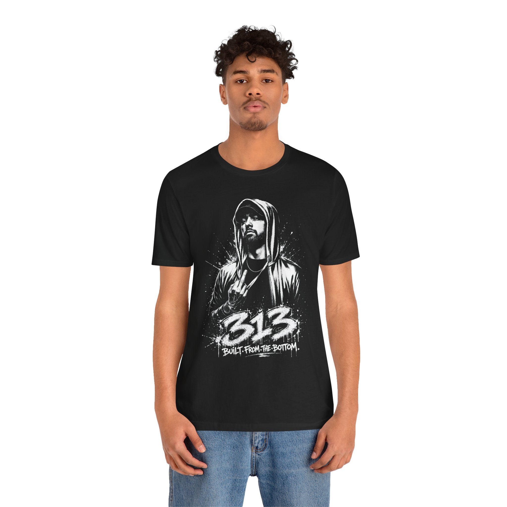 Slim Shady|Eminem 313 'Built From The Bottom' Graphic Tee - Rap Legend Fan Shirt