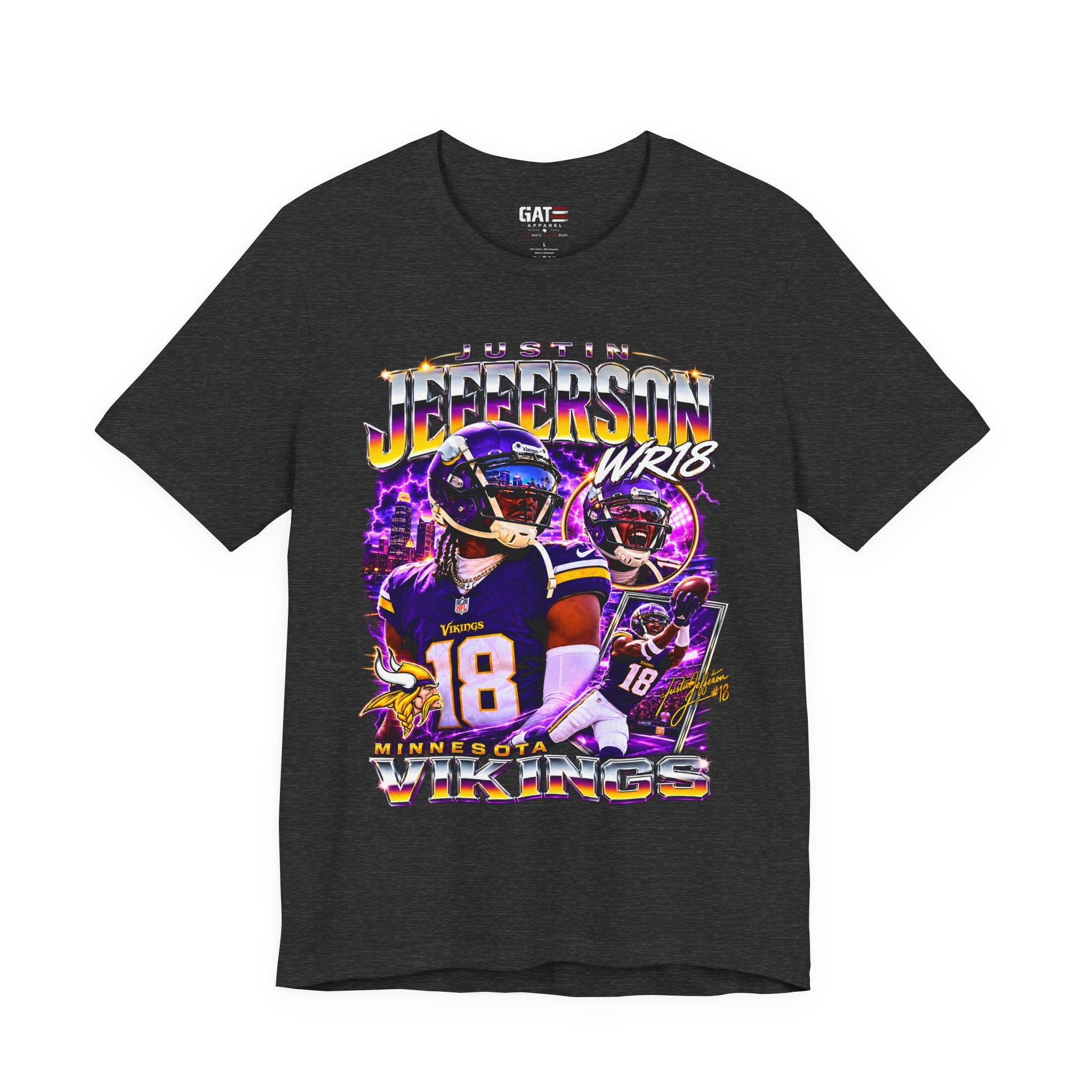 Justin Jefferson Minnesota Vikings Tee Retro Player Graphic T-Shirt