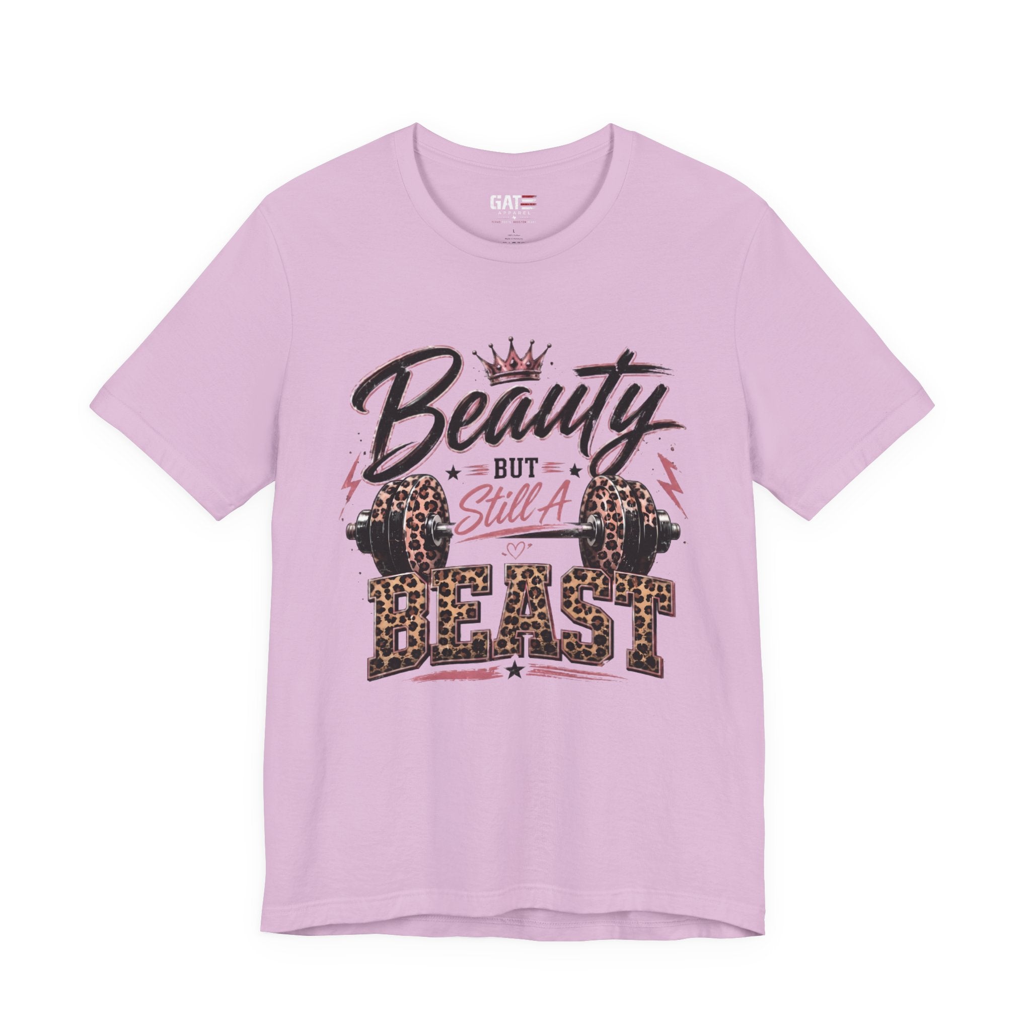 Beauty But Still A Beast Shirt, Women's Gym Shirt, Leopard Print Workout Tee, Fitness Shirt for Her