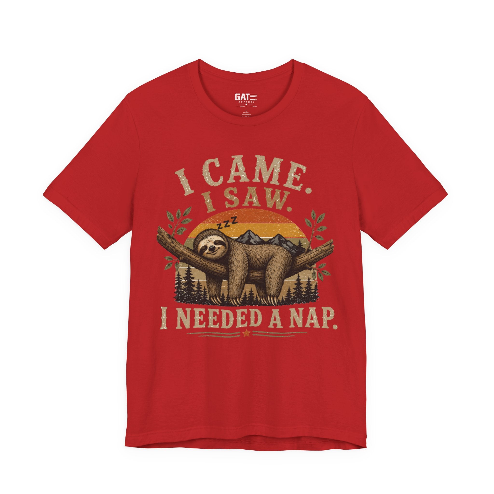 I Came I Saw I Needed a Nap Sloth T‑Shirt