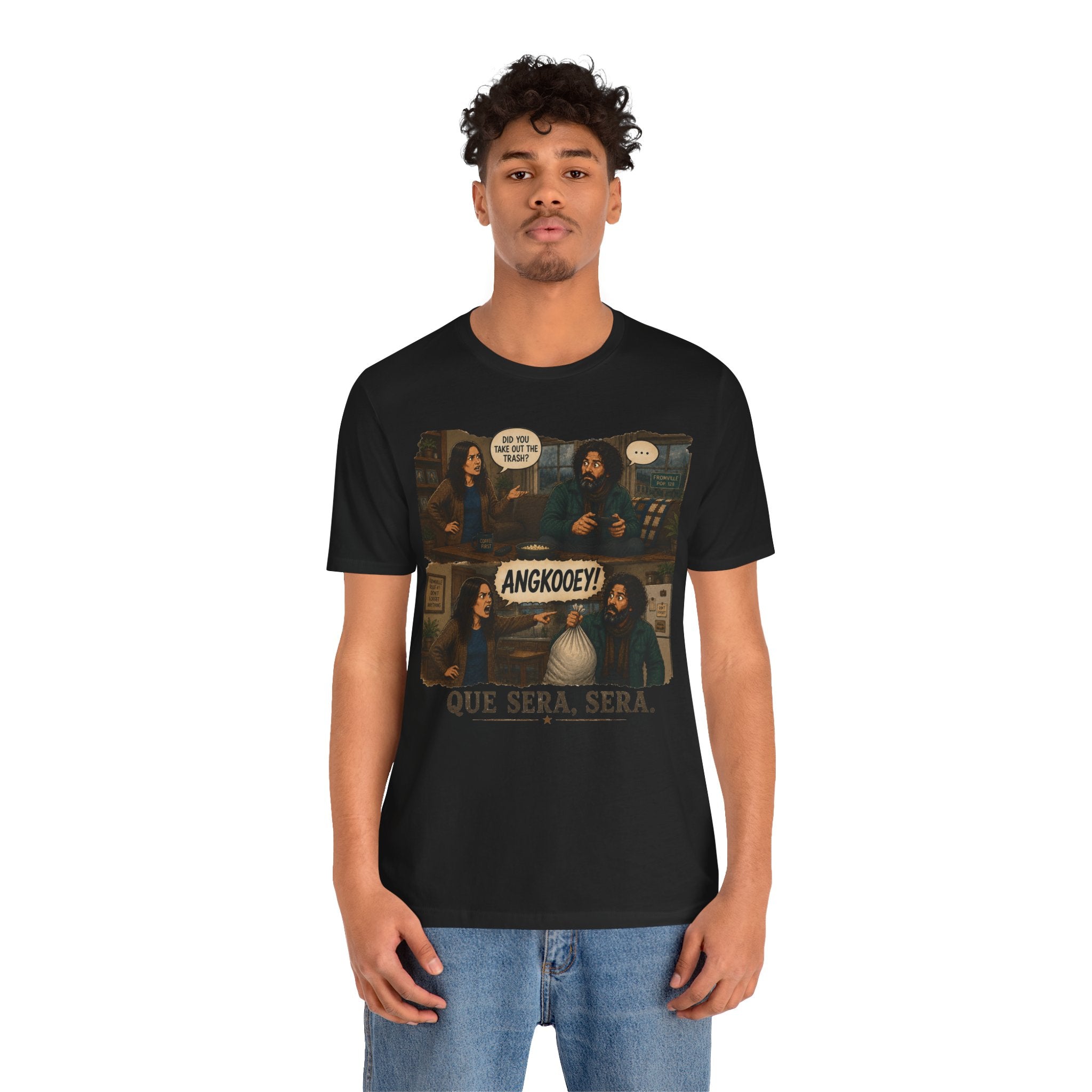 Que Sera, Sera Comic Tee — 'Angkooey!' Retro Graphic T-Shirt