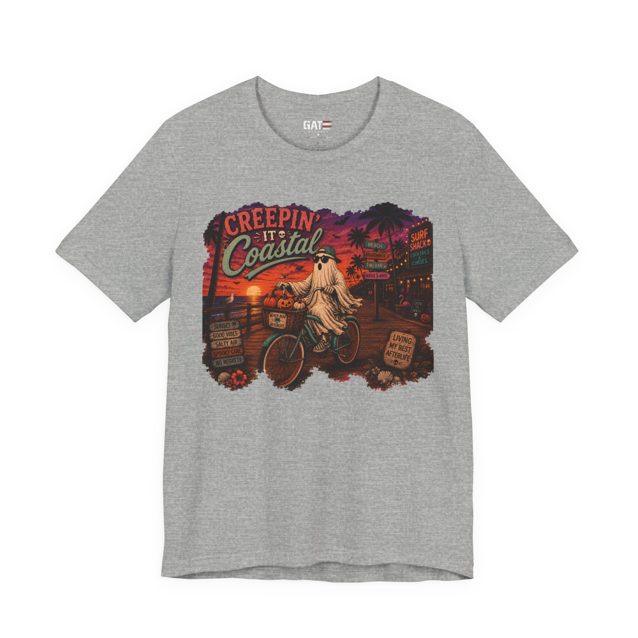 Summerween Shirt, Spooky Beach Shirt, Ghost Beach Tee, Halloween Beach Shirt, Coastal Halloween Tee, Tropical Ghost Shirt