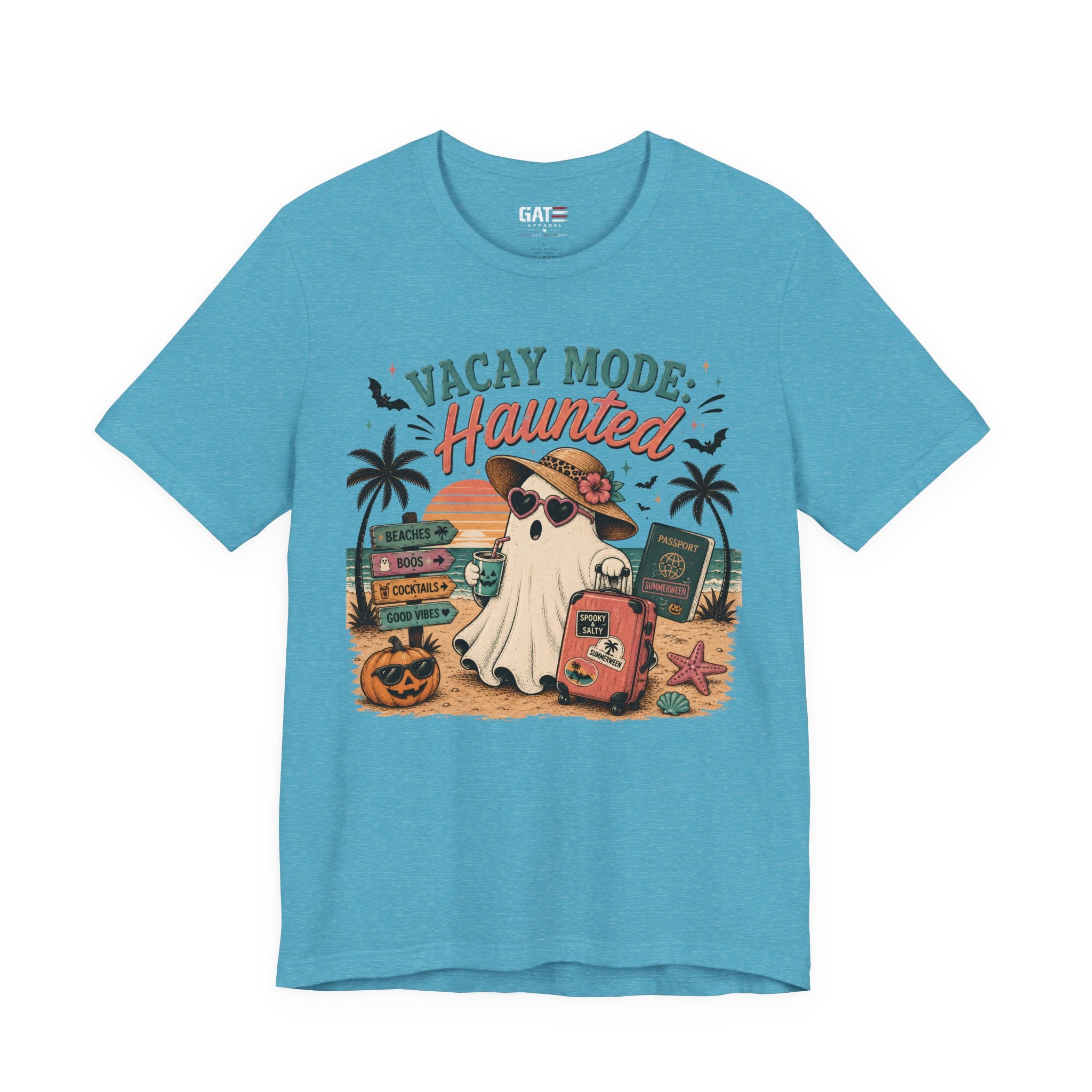 Summerween Shirt, Spooky Beach Shirt, Ghost Beach Tee, Halloween Beach Shirt, Coastal Halloween Tee, Tropical Ghost Shirt