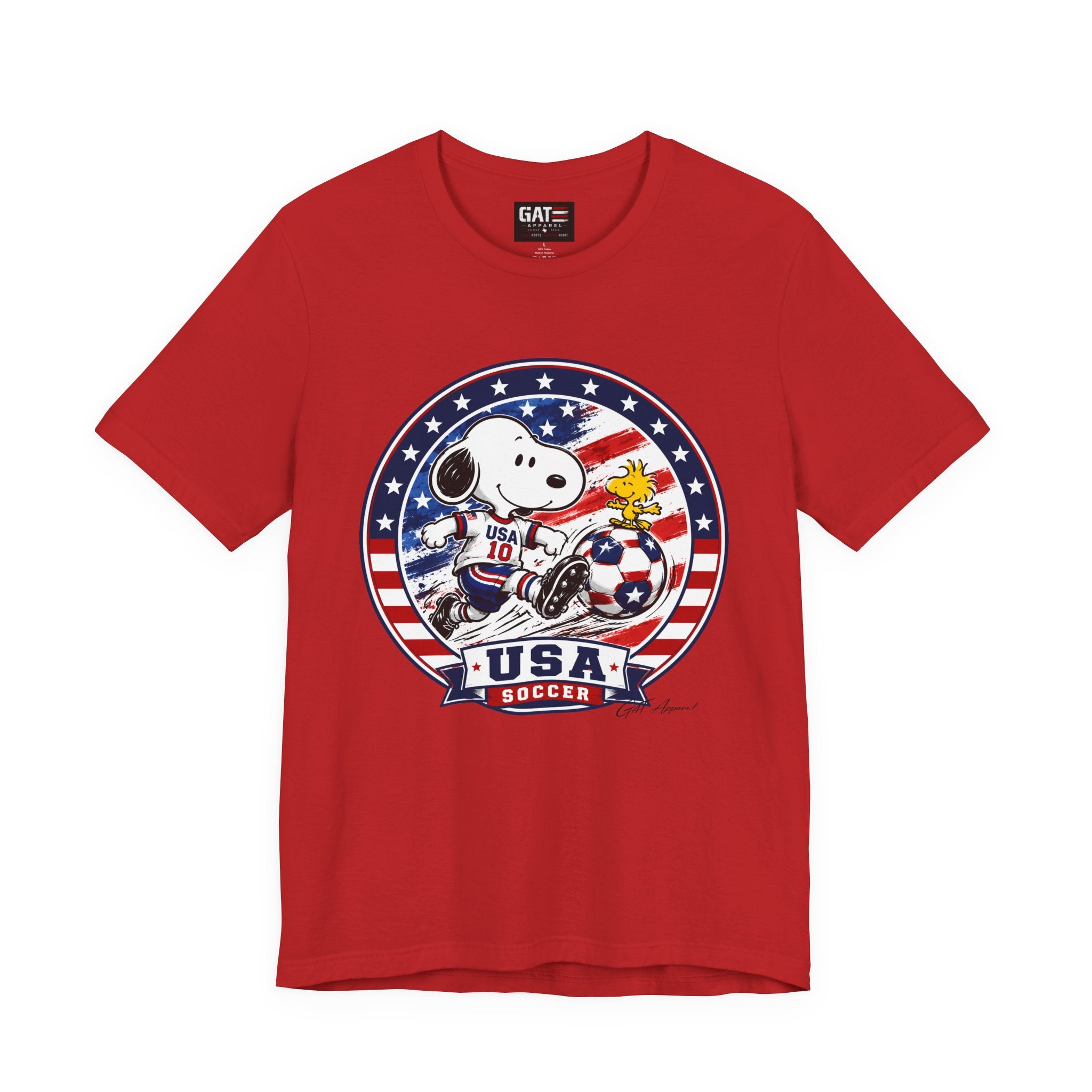 USA Soccer Snoopy Shirt  Patriotic USA Soccer Tee American Flag Design, World Cup, Soccer Fan