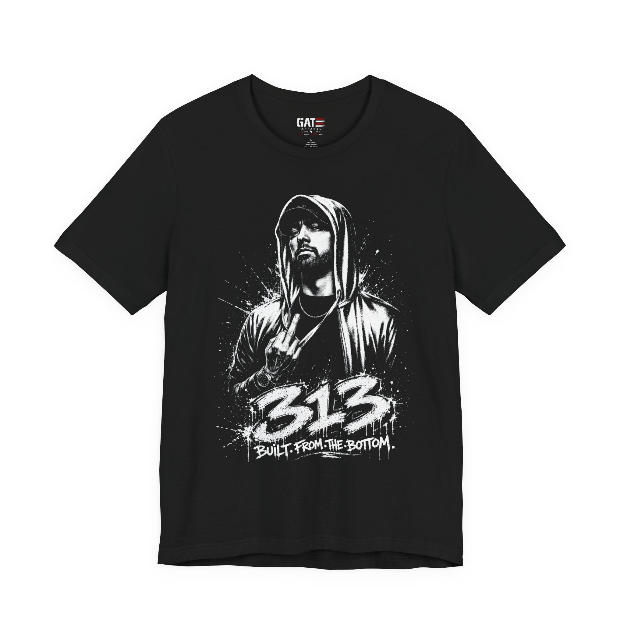 Slim Shady|Eminem 313 'Built From The Bottom' Graphic Tee - Rap Legend Fan Shirt