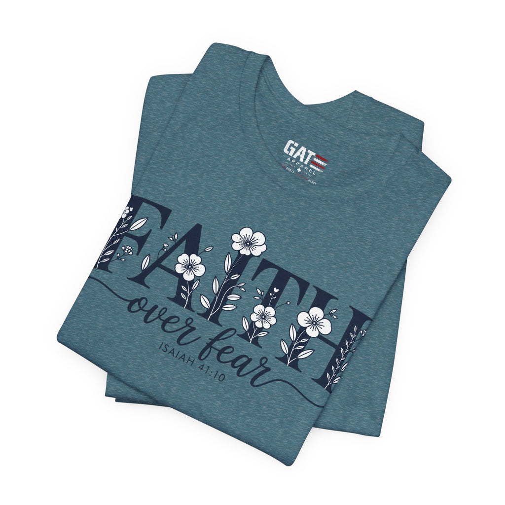 Faith Over Fear Tee — Floral Christian Inspirational Shirt (Psalm 56:3)