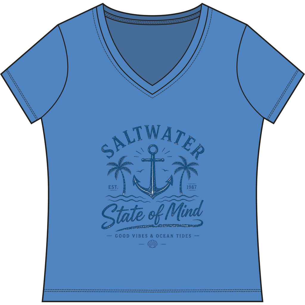 Saltwater State of Mind V-Neck Tee