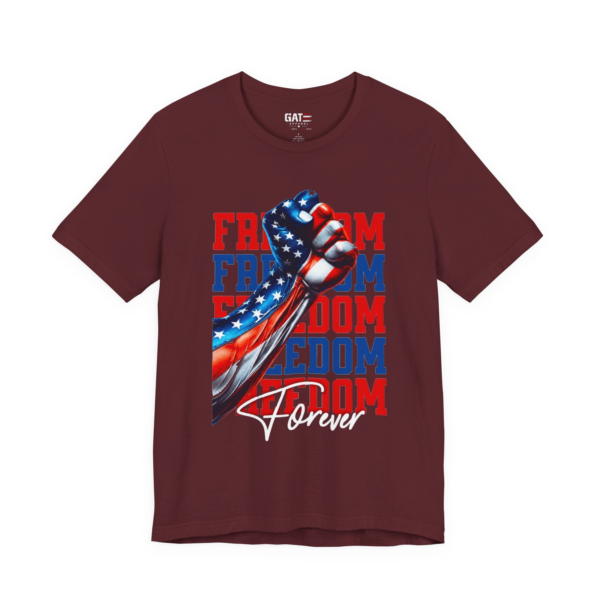 Freedom Fist T-Shirt – Patriotic American Flag Tee (Freedom Forever)