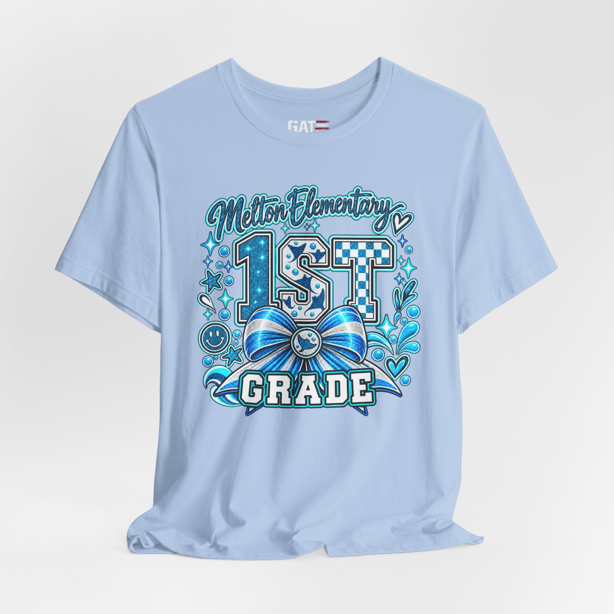 Melton 1st Grade School T‑Shirt — Bow Design