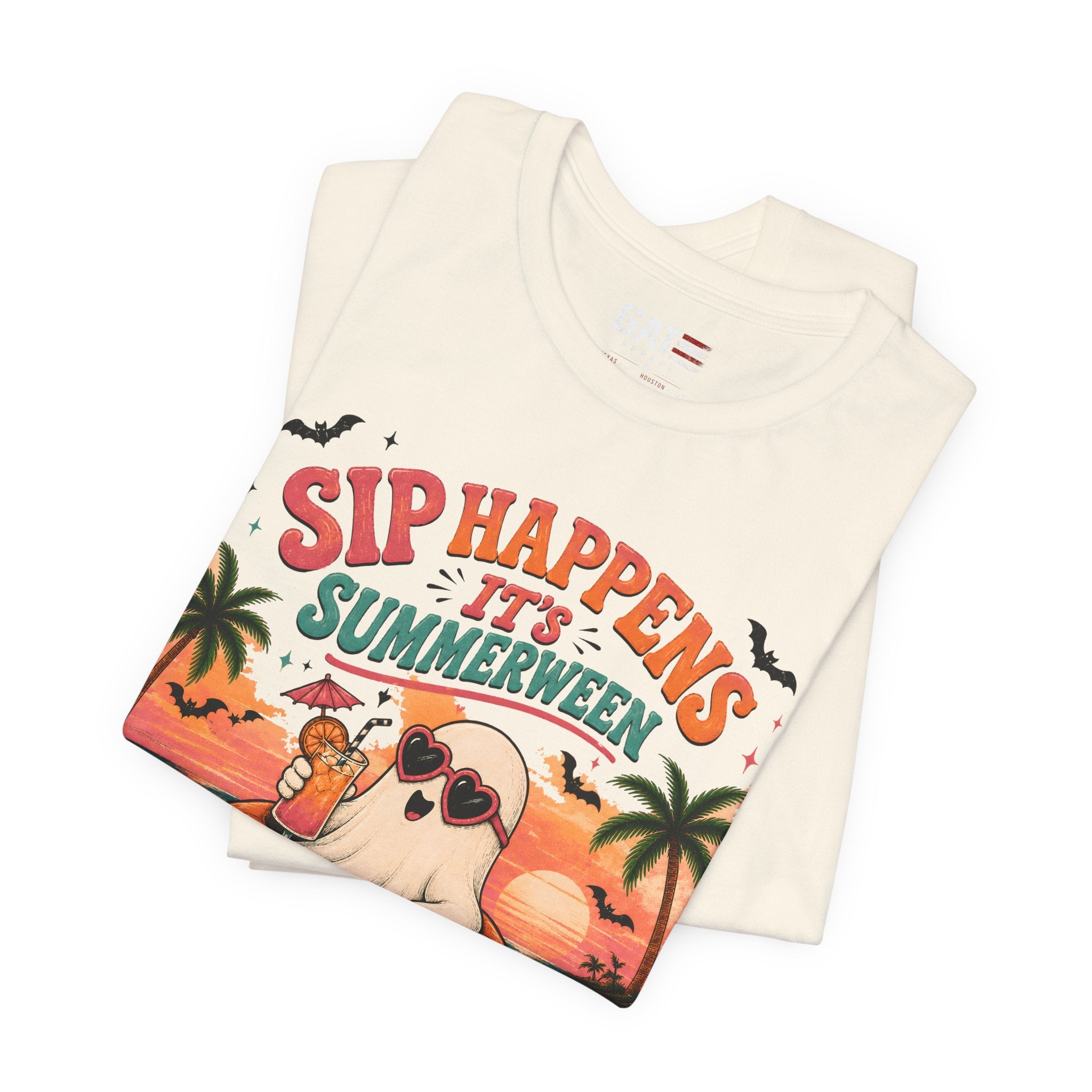 Summerween Shirt, Spooky Beach Shirt, Ghost Beach Tee, Halloween Beach Shirt, Coastal Halloween Tee, Tropical Ghost Shirt
