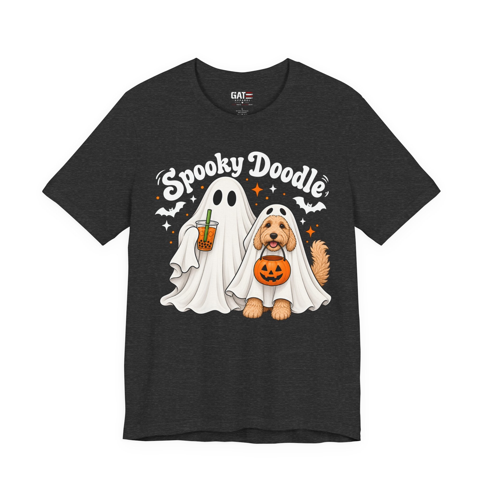 Spooky Doodle Halloween T-Shirt — Ghost & Doodle Dog Pumpkin Costume