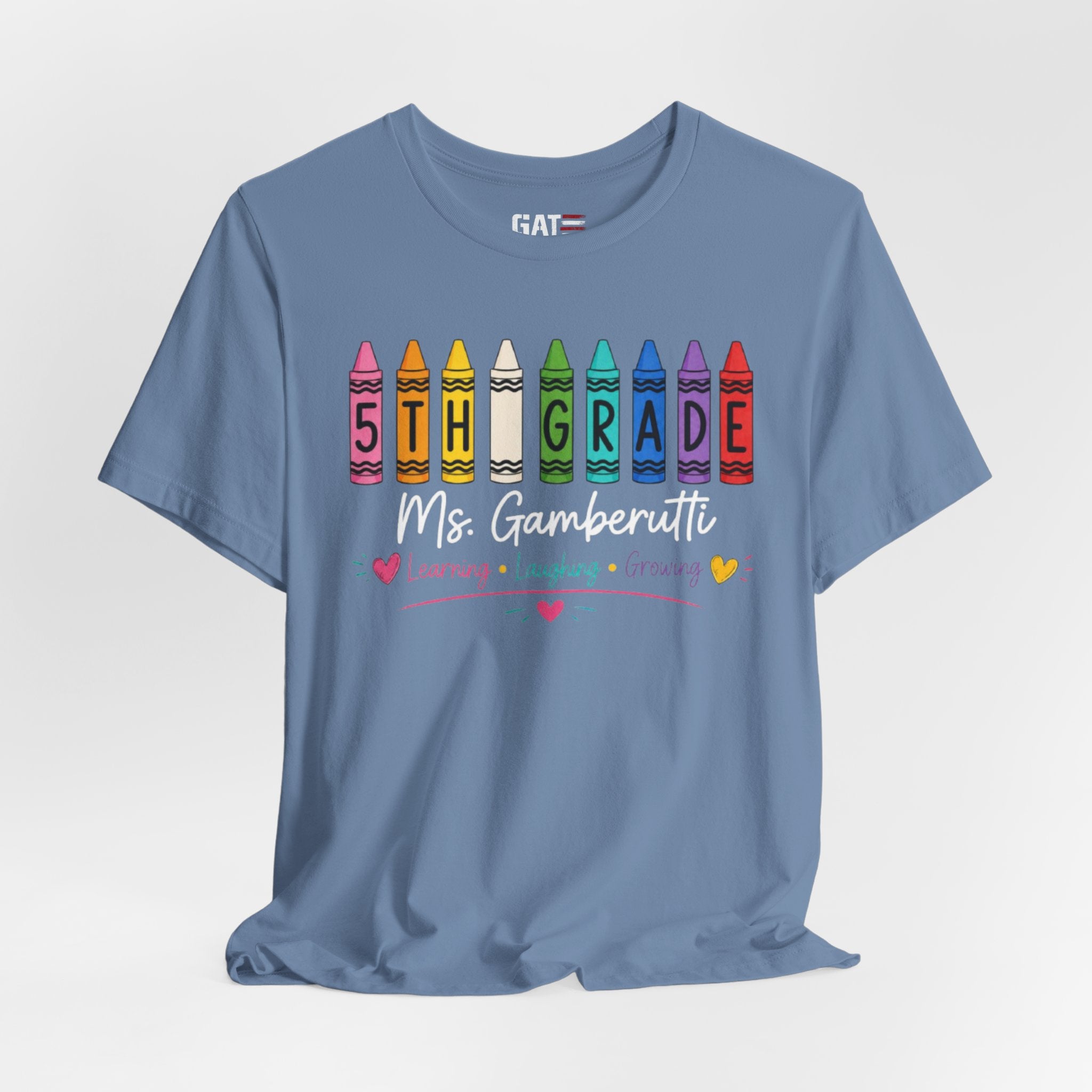 Customize Grade Level and Name Teacher Crayon Shirt