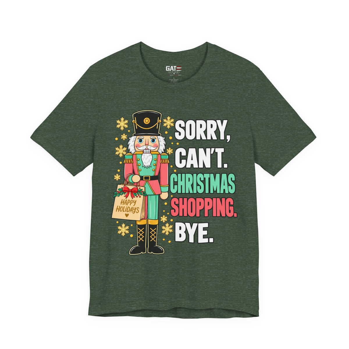 Christmas shopping nutcracker graphic T-shirt with humorous holiday design - product image 9