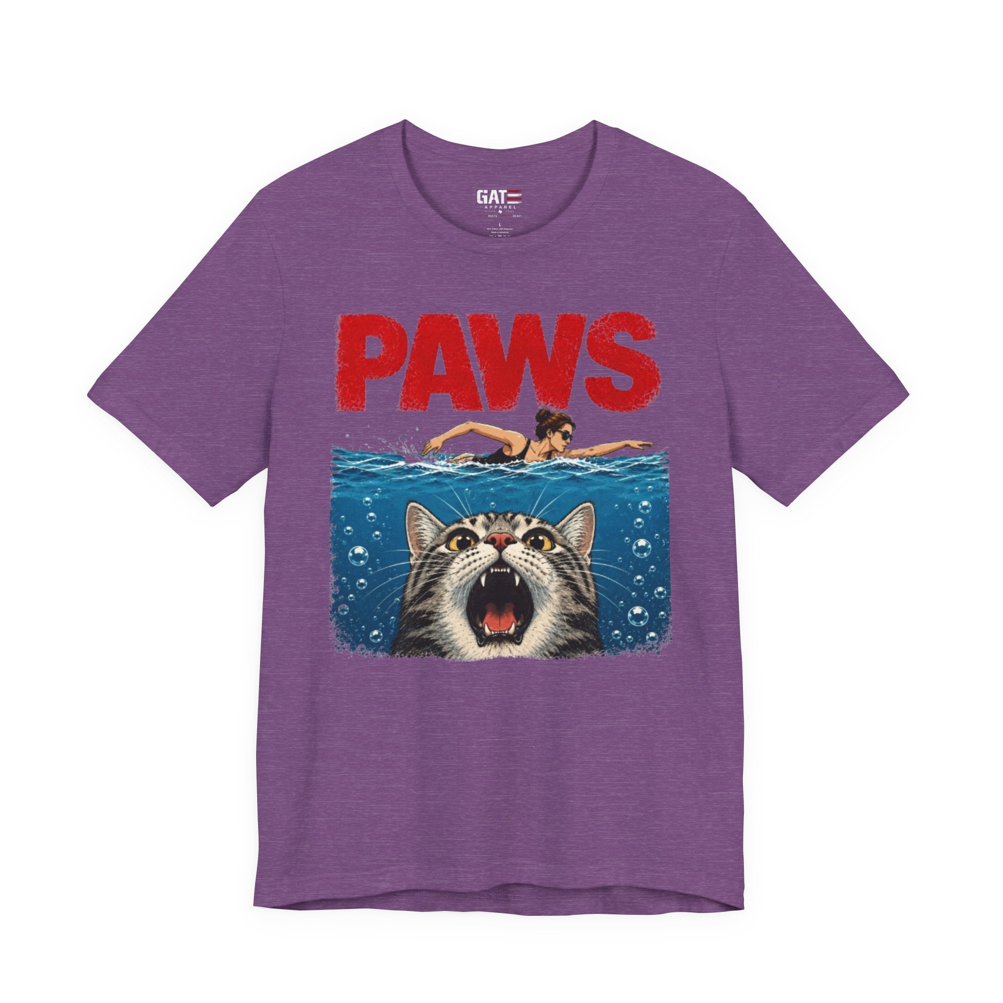 Paws Movie Parody T-Shirt — Retro Horror Cat Graphic Tee