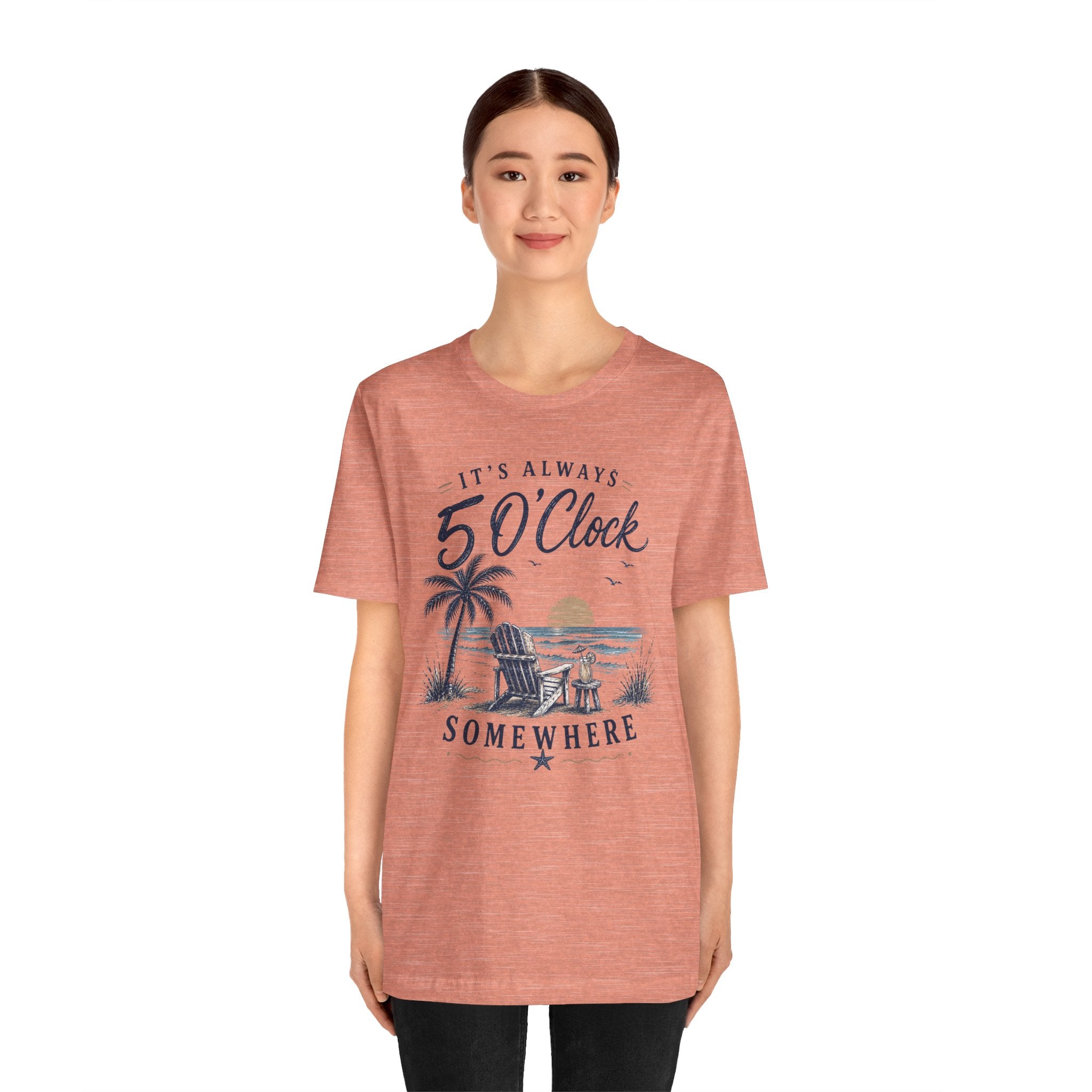 5 O'Clock Somewhere Beach T-Shirt