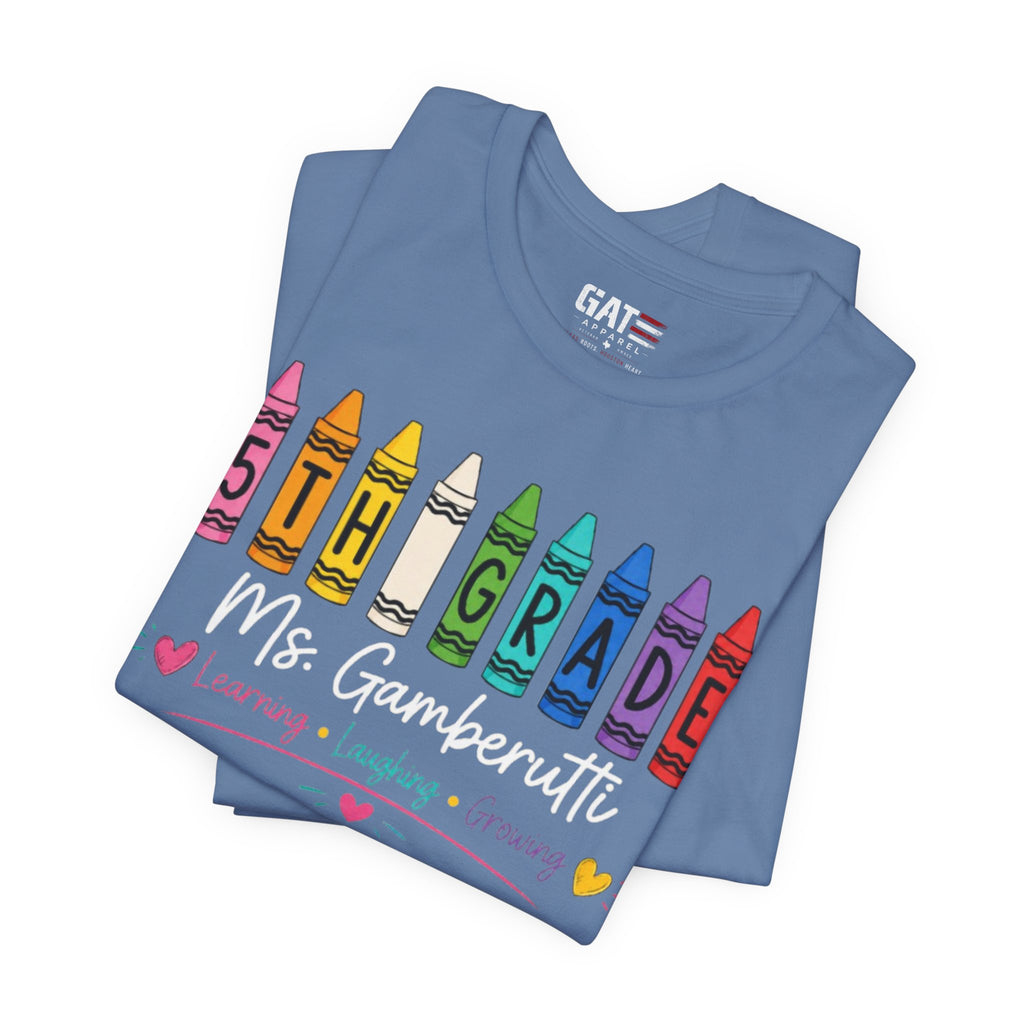 Customize Grade Level and Name Teacher Crayon Shirt