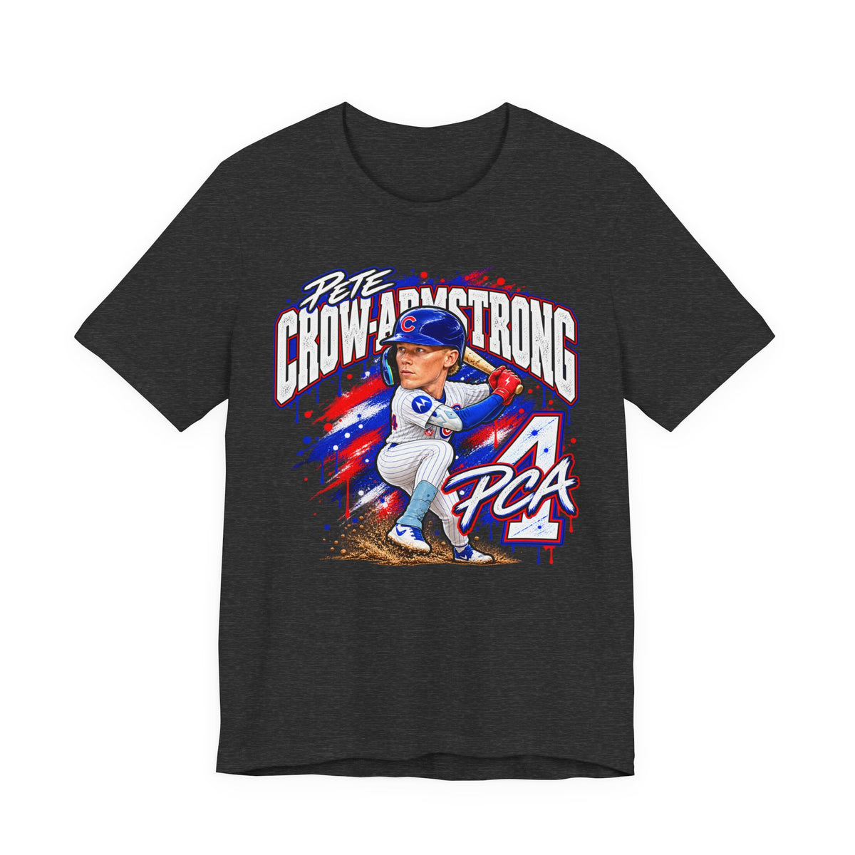 Chicago Cubs Pete Crow-Armstrong No. 4 Caricature T-Shirt - product image 4