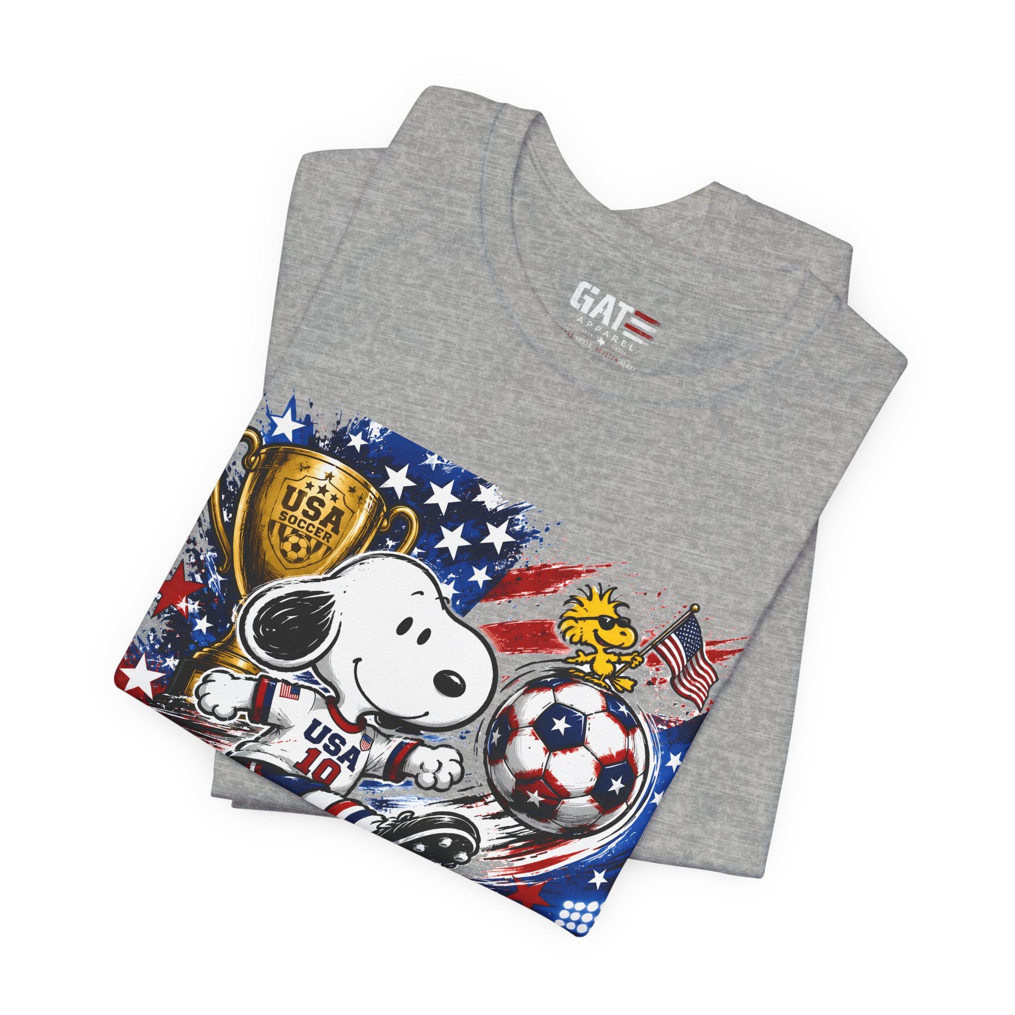 Snoopy USA Soccer Tee | Patriotic Soccer Graphic T-Shirt