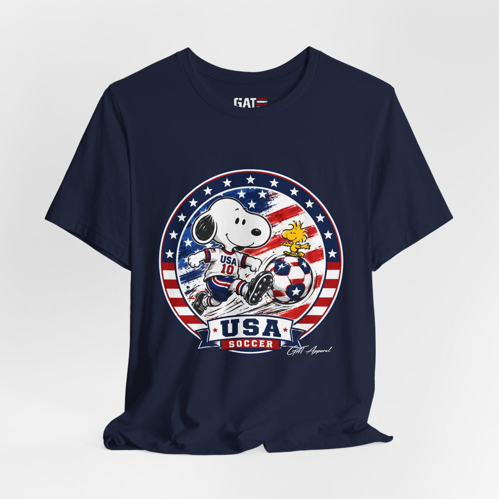 USA Soccer Snoopy Shirt  Patriotic USA Soccer Tee American Flag Design, World Cup, Soccer Fan