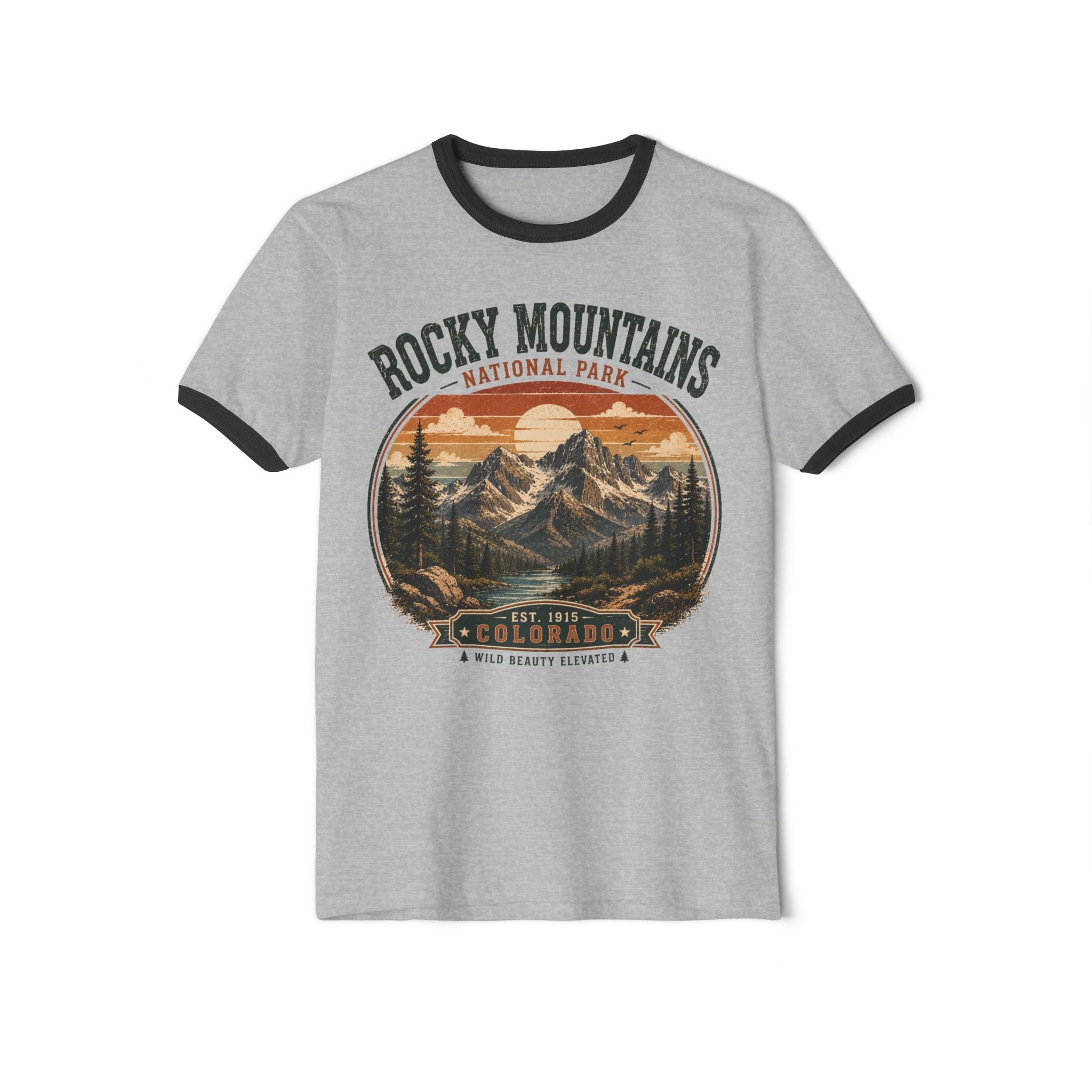 Rocky Mountains National Park Colorado Vintage Ringer T-Shirt