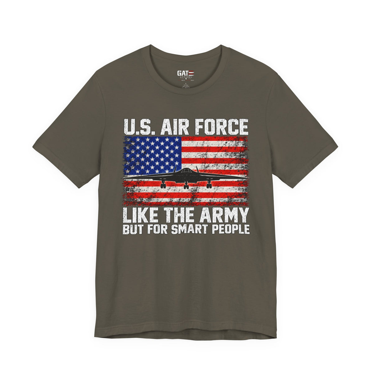 Air Force T‑Shirt - "U.S. Air Force: Like The Army But For Smart People" Patriotic American Flag Tee