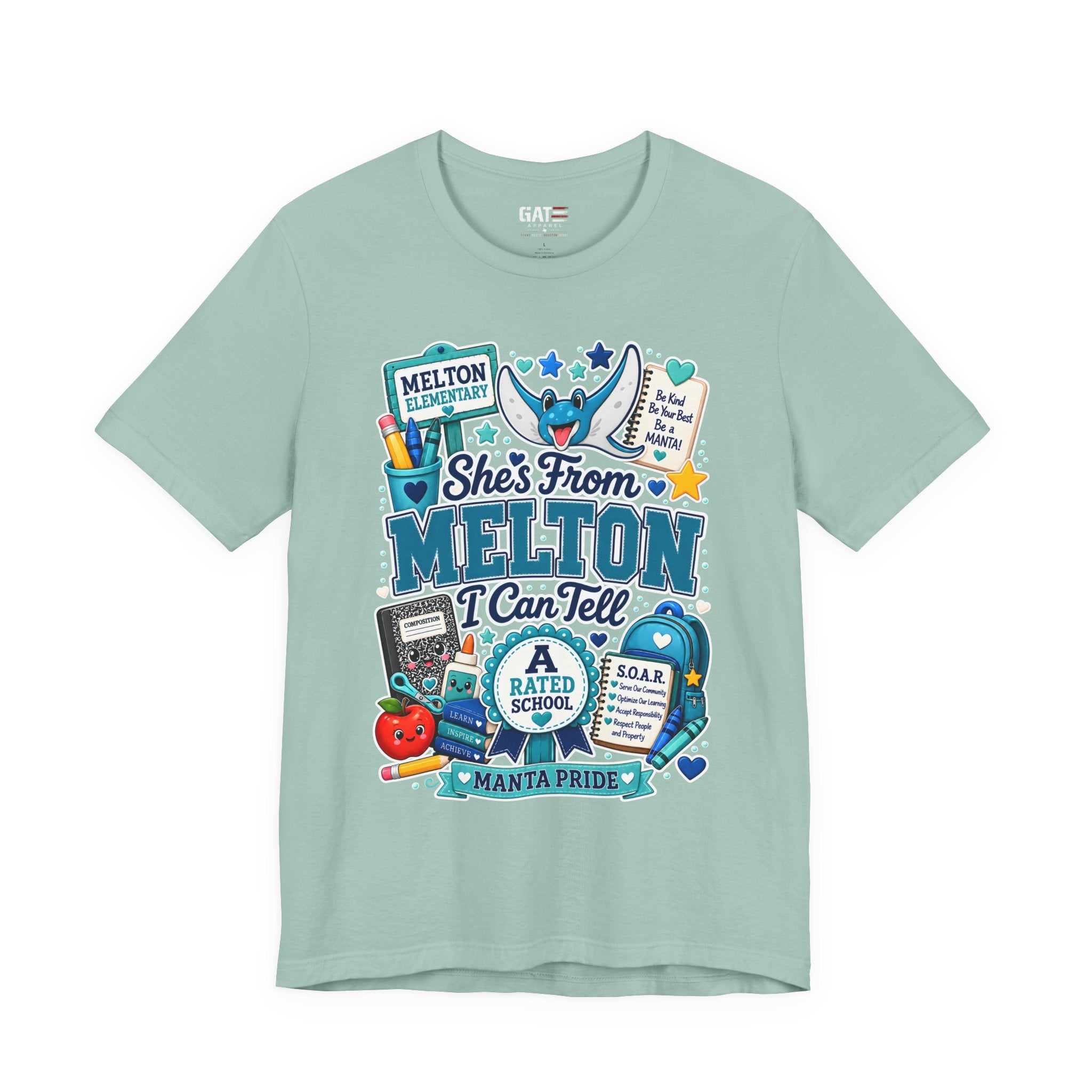 She's From Melton School Tee — Manta Pride Elementary Graphic T‑Shirt