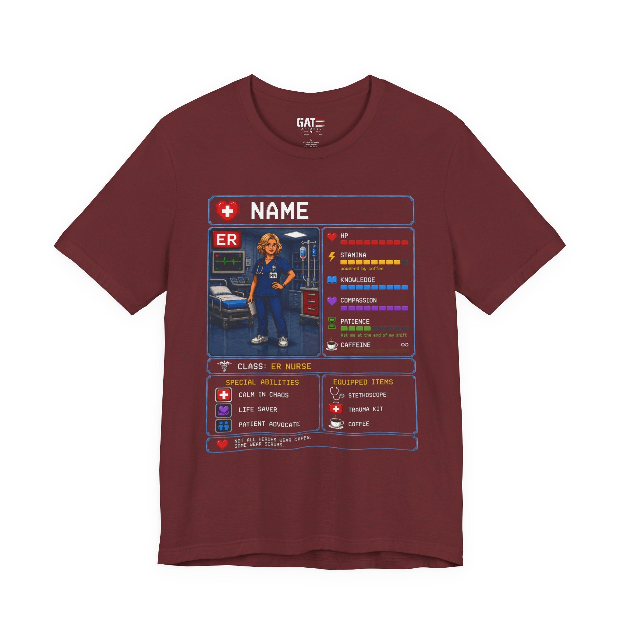Custom ER Nurse RPG Character Shirt | Personalized Nurse Gift