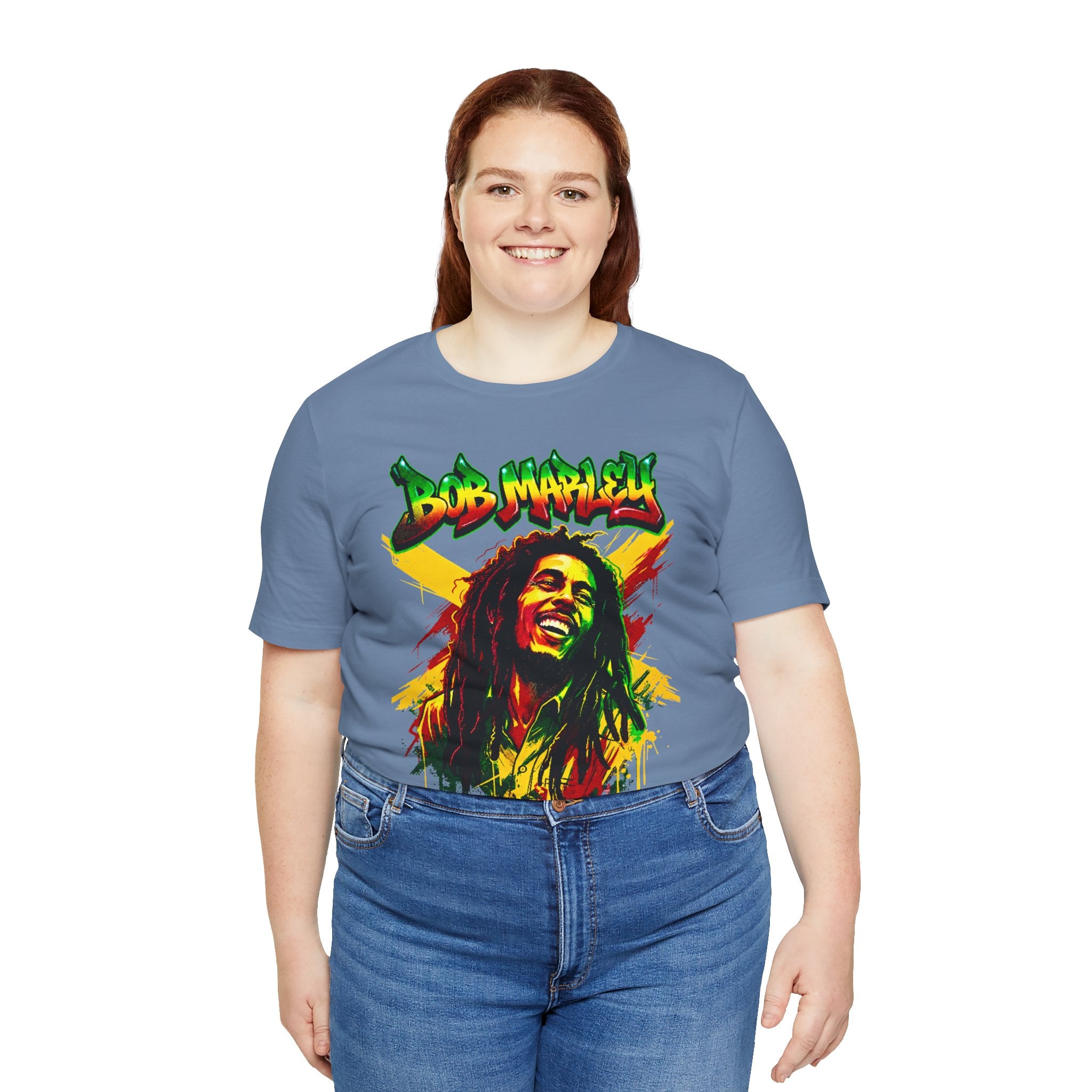 Reggae Legend Portrait Tee — Rasta Colors Music Graphic Shirt