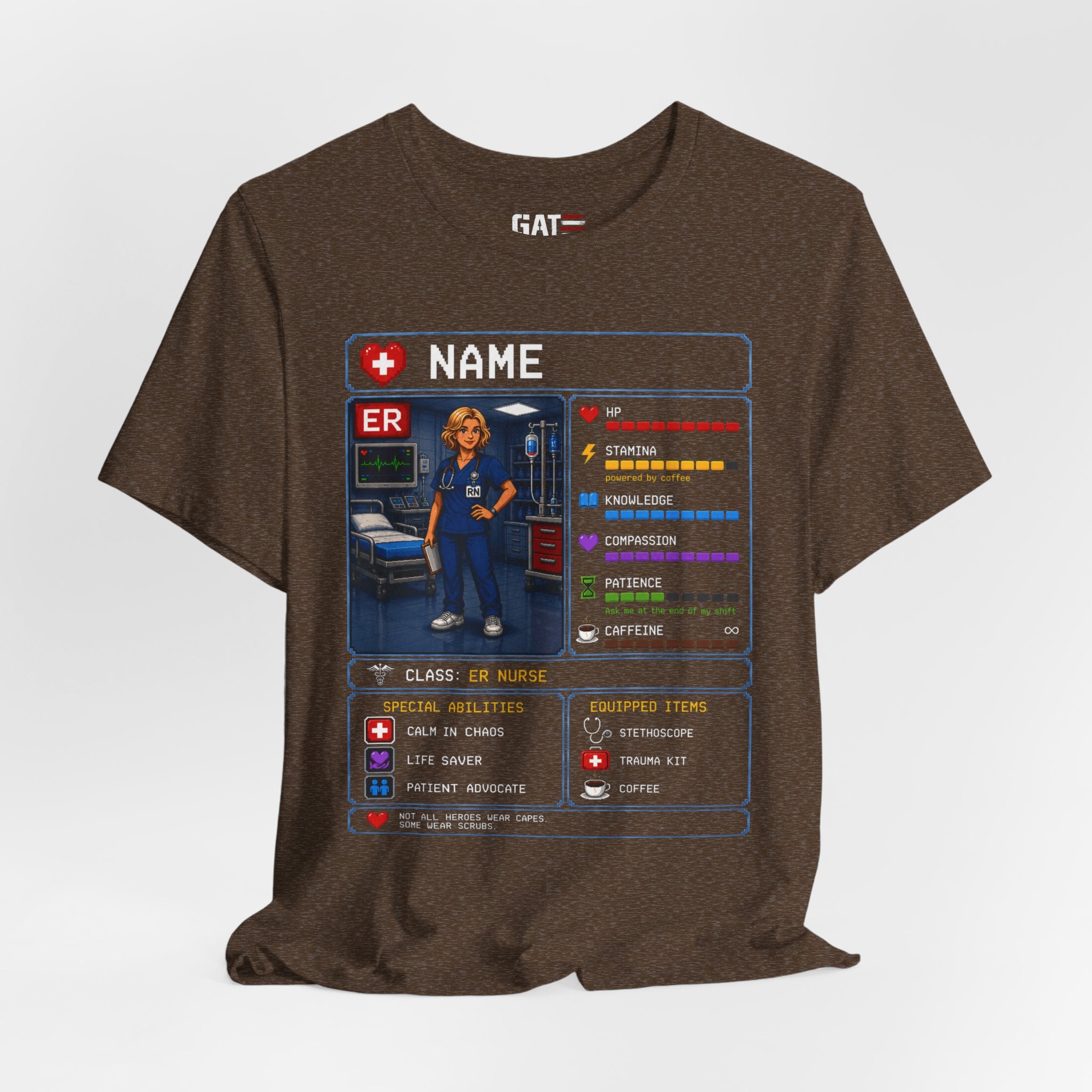 Custom ER Nurse RPG Character Shirt | Personalized Nurse Gift