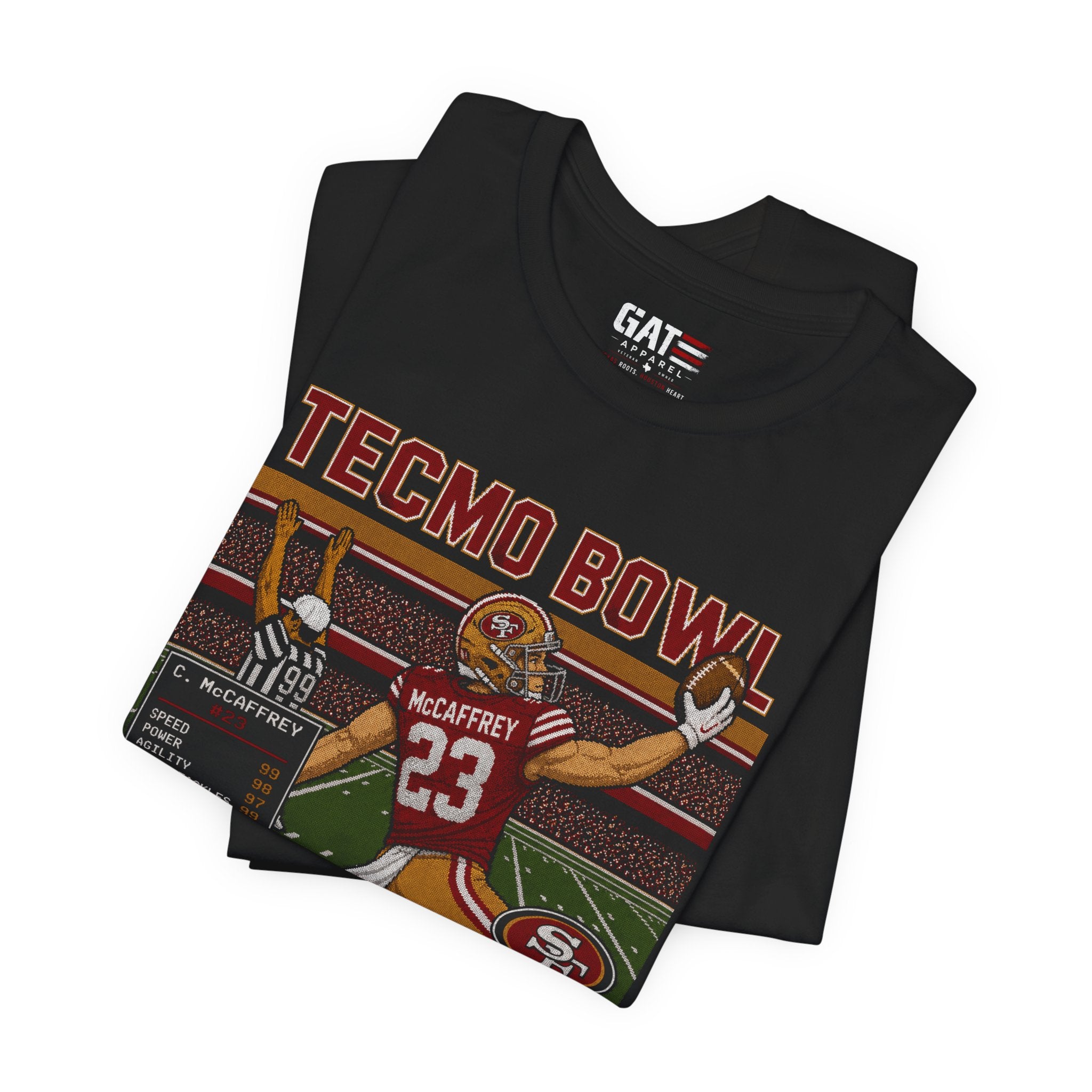 Christian McCaffrey Tecmo Bowl Shirt, Retro Football Graphic Tee, Vintage Pixel Art Touchdown T Shirt, Game Day Gift