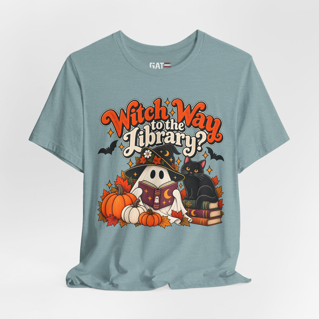Witch Way to the Library Halloween Shirt | Book Lover Tee
