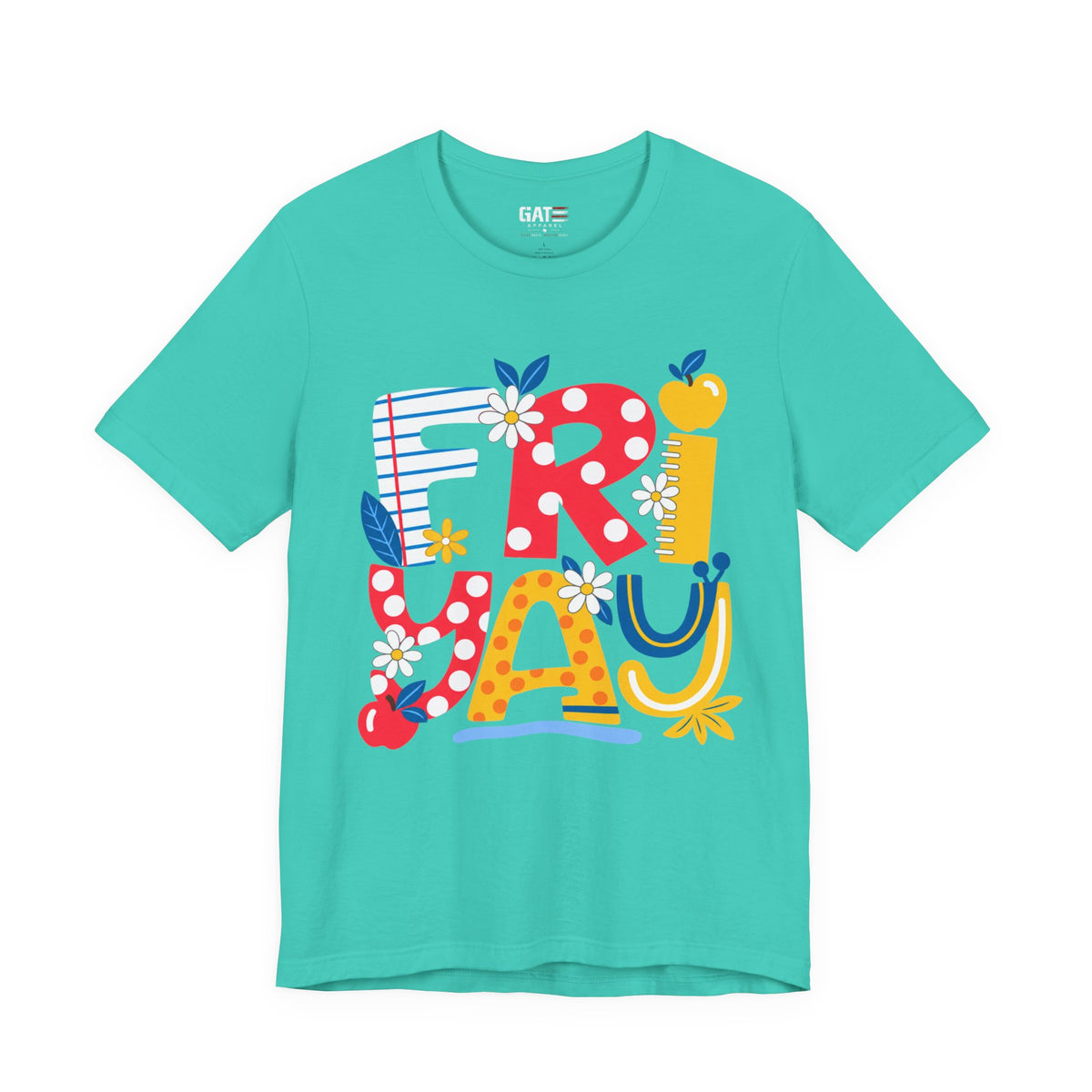 FRIYAY Teacher Shirt | Colorful Floral Classroom Tee