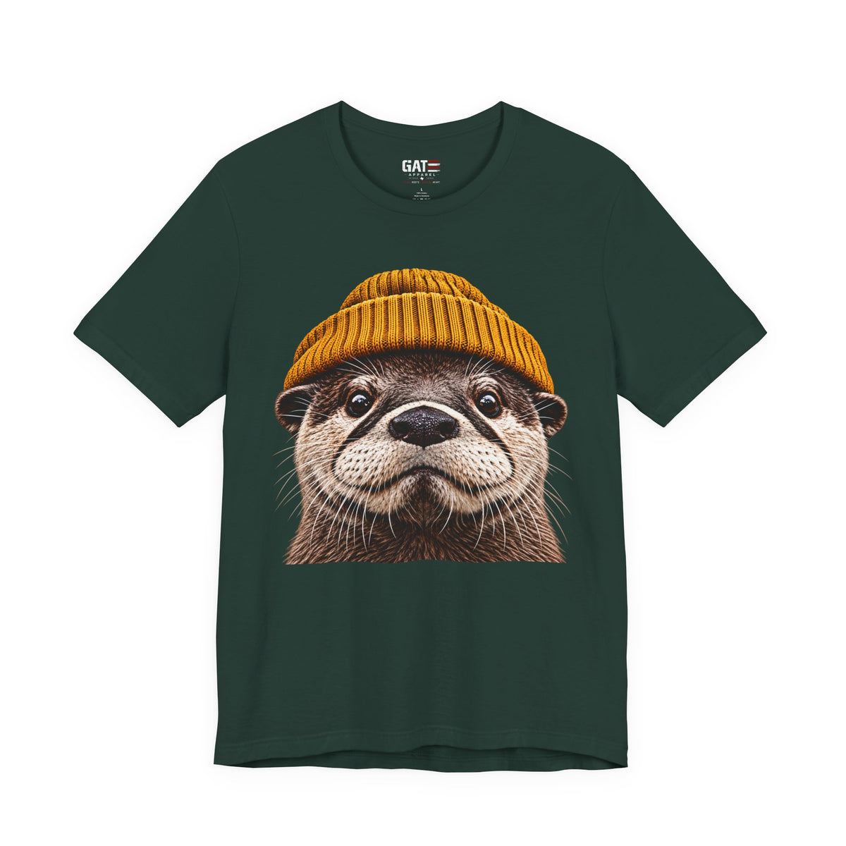 Cute Otter Wearing Beanie Wildlife Graphic T-Shirt - product image 8