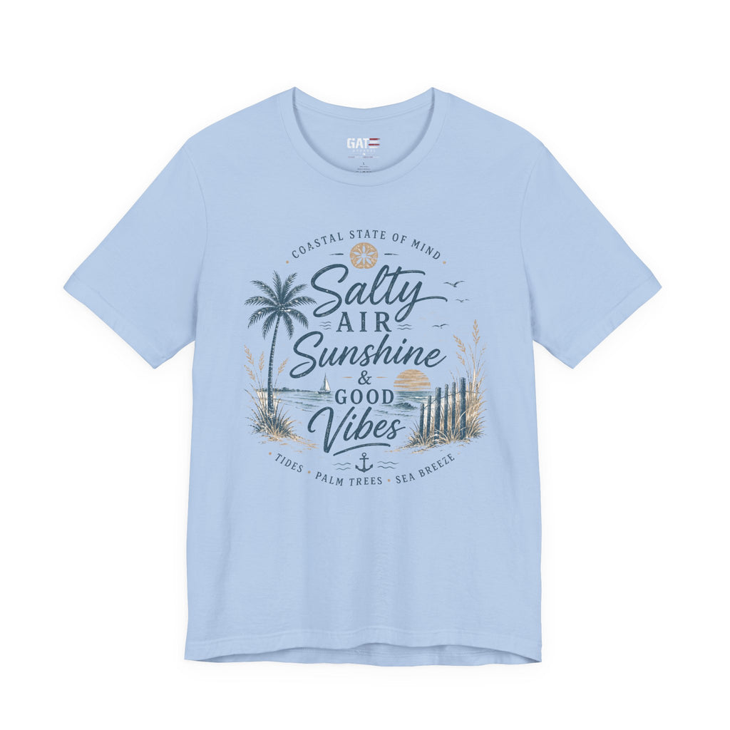 Salty Air Sunshine & Good Vibes Beach Tee