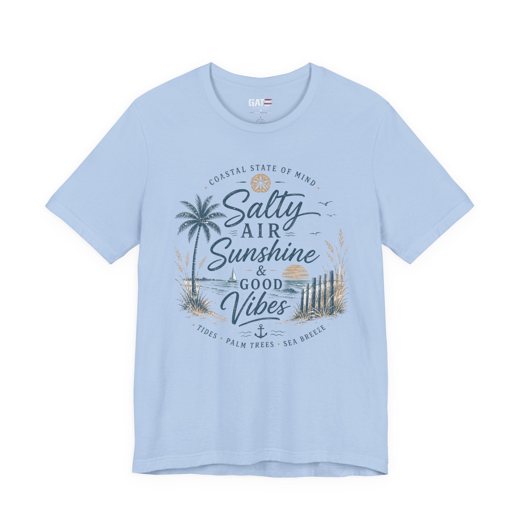 Salty Air Sunshine & Good Vibes Beach Tee