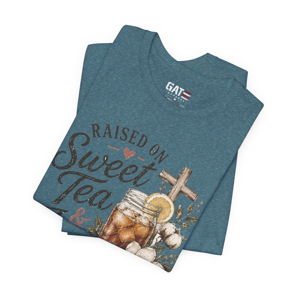Southern Christian Shirt, Faith Graphic Tee, Sweet Tea Lover Shirt, Country Living Tee, Rustic Farmhouse Gift, Southern Mom Tee