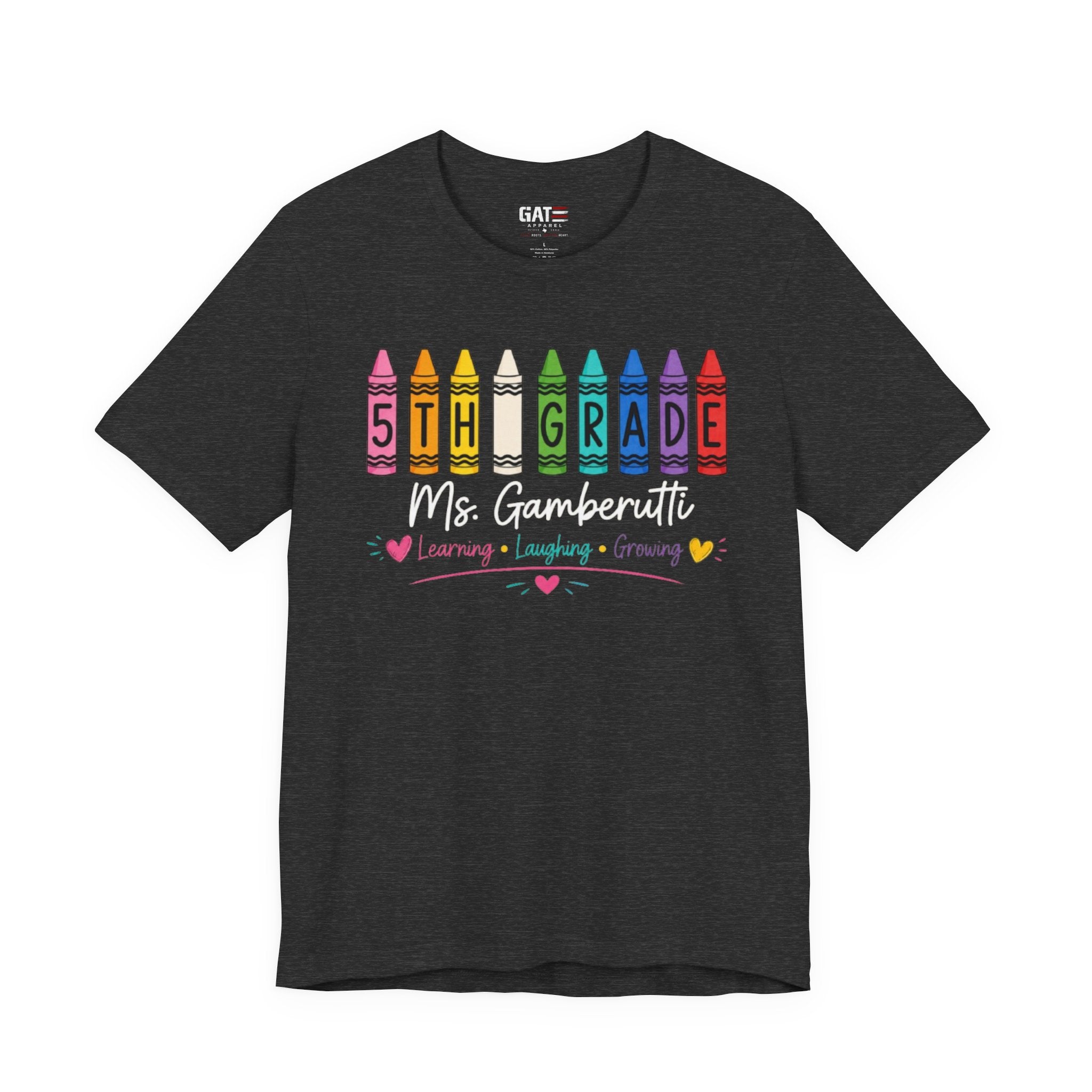 Customize Grade Level and Name Teacher Crayon Shirt