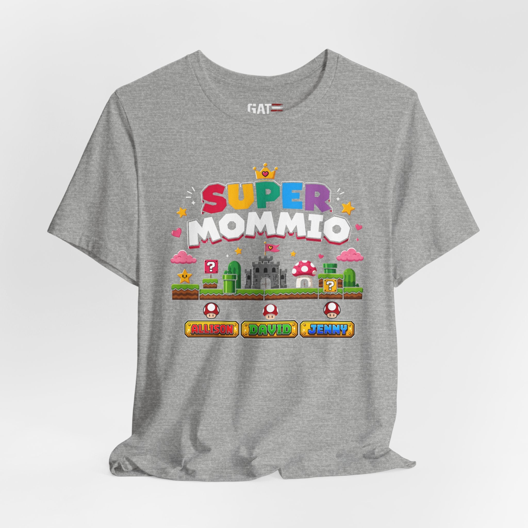 Super Mommio pixel game design T-Shirt | Retro video game mom tee